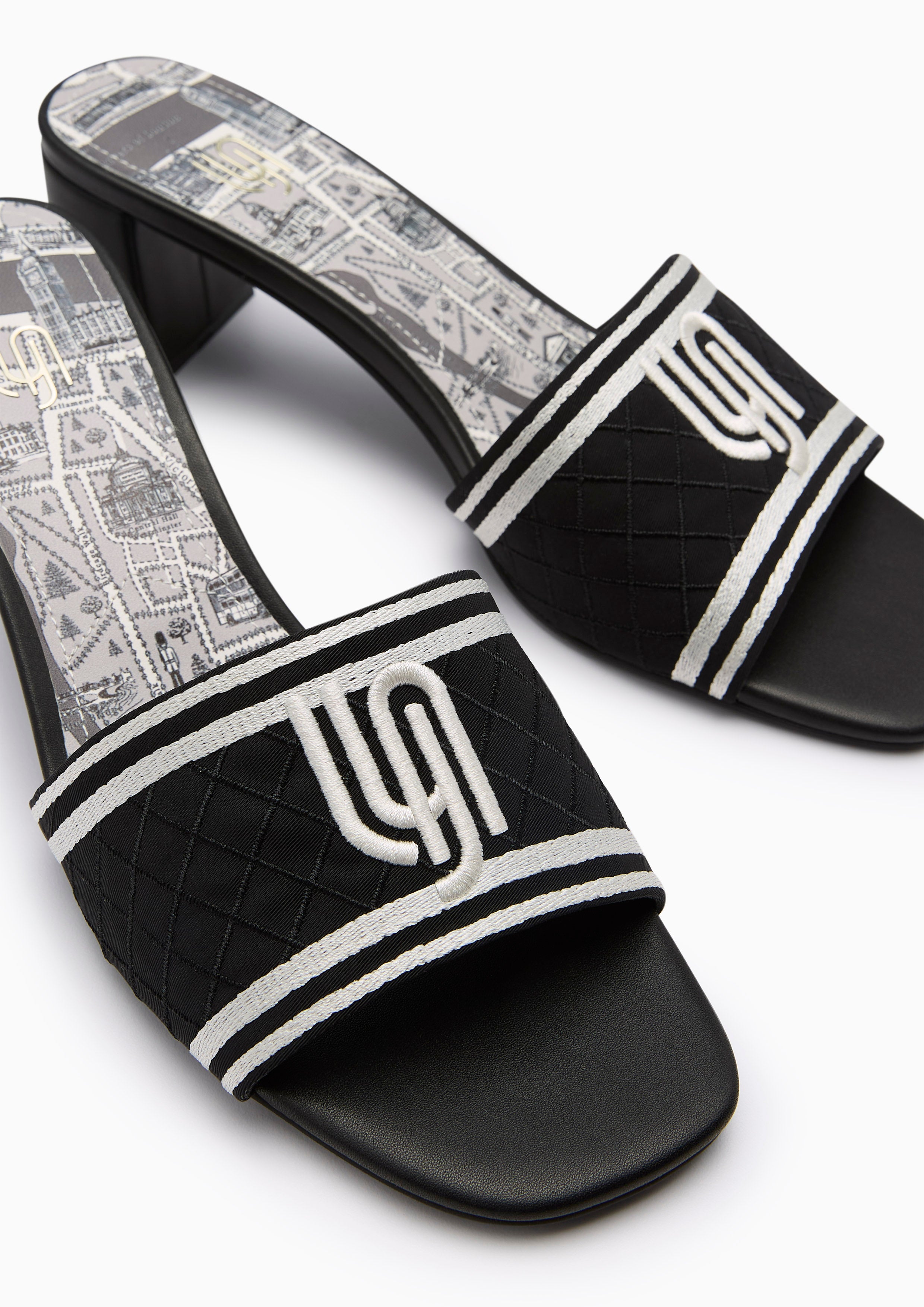 Maiden Map Infinite Mid Heel Sandal Black