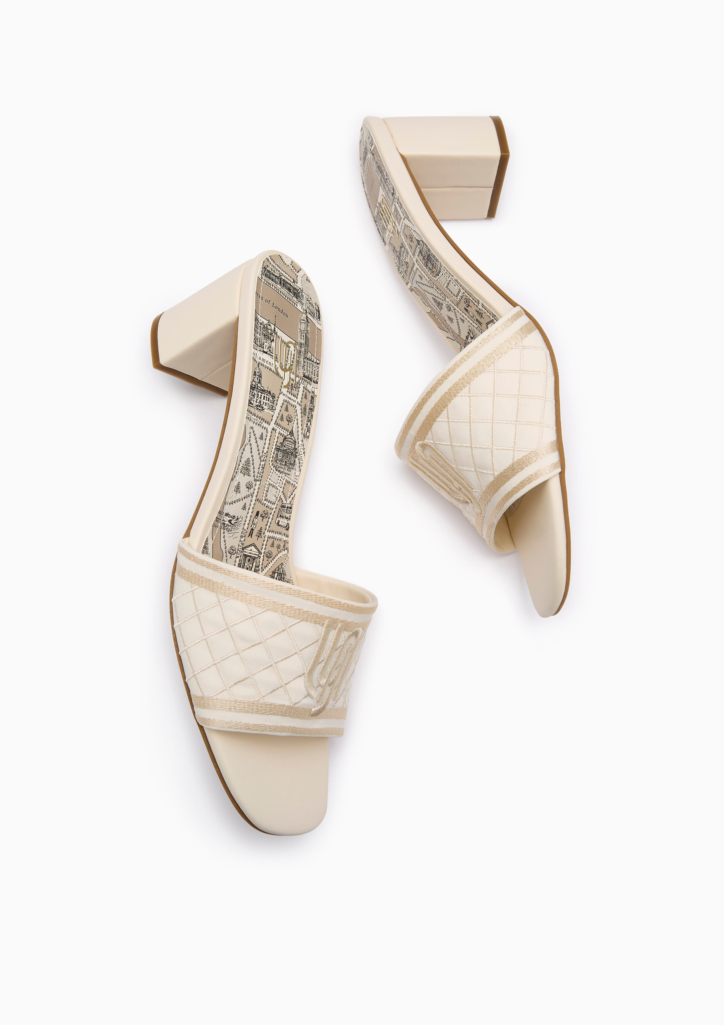 Maiden Map Infinite Mid Heel Sandal Ivory