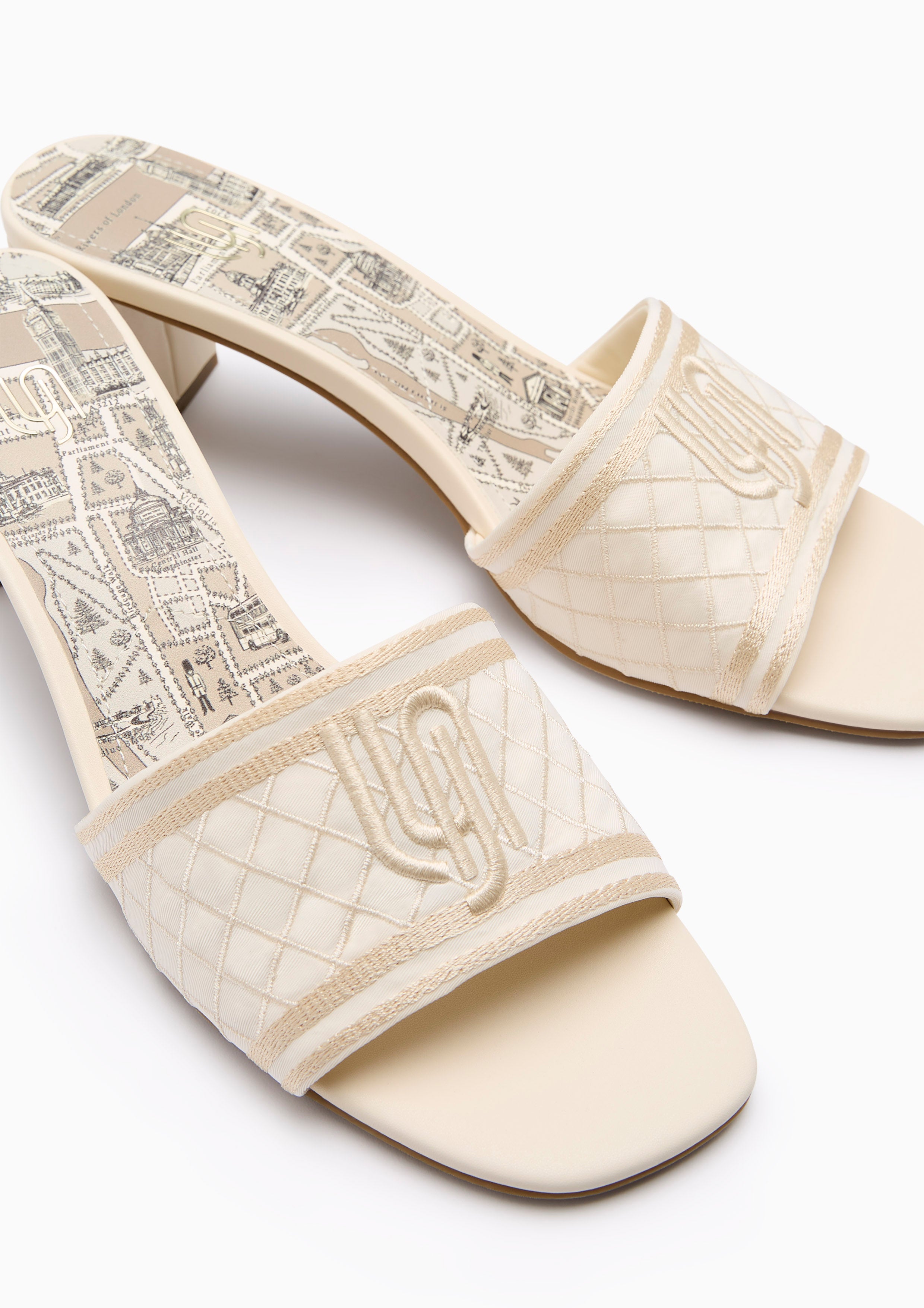 Maiden Map Infinite Mid Heel Sandal Ivory