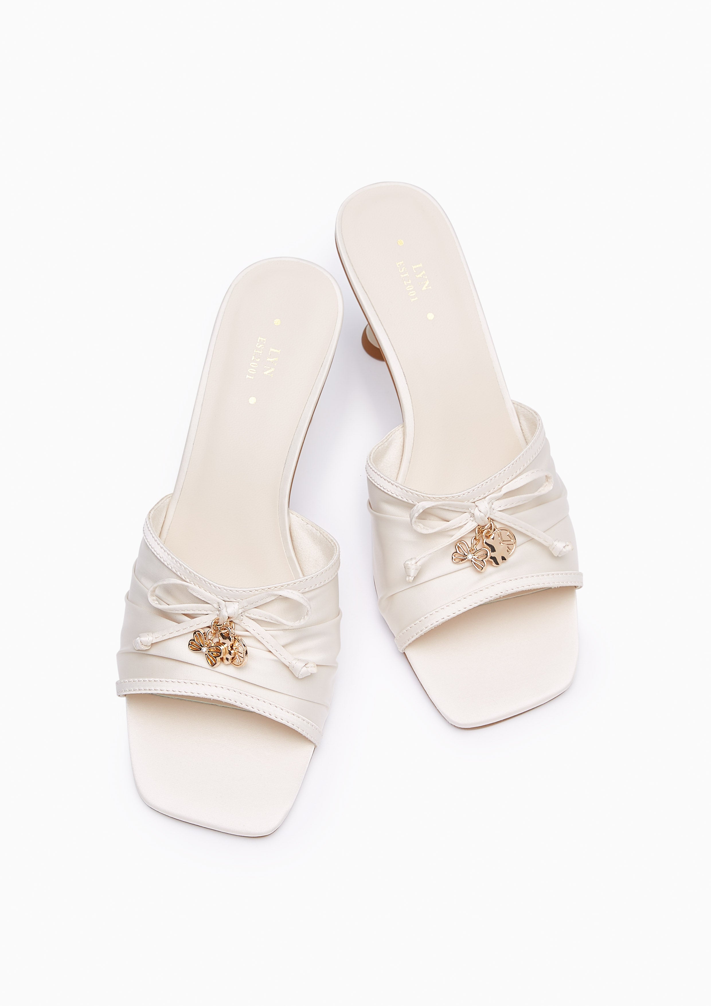 Laurel Mid Heel Sandal Ivory