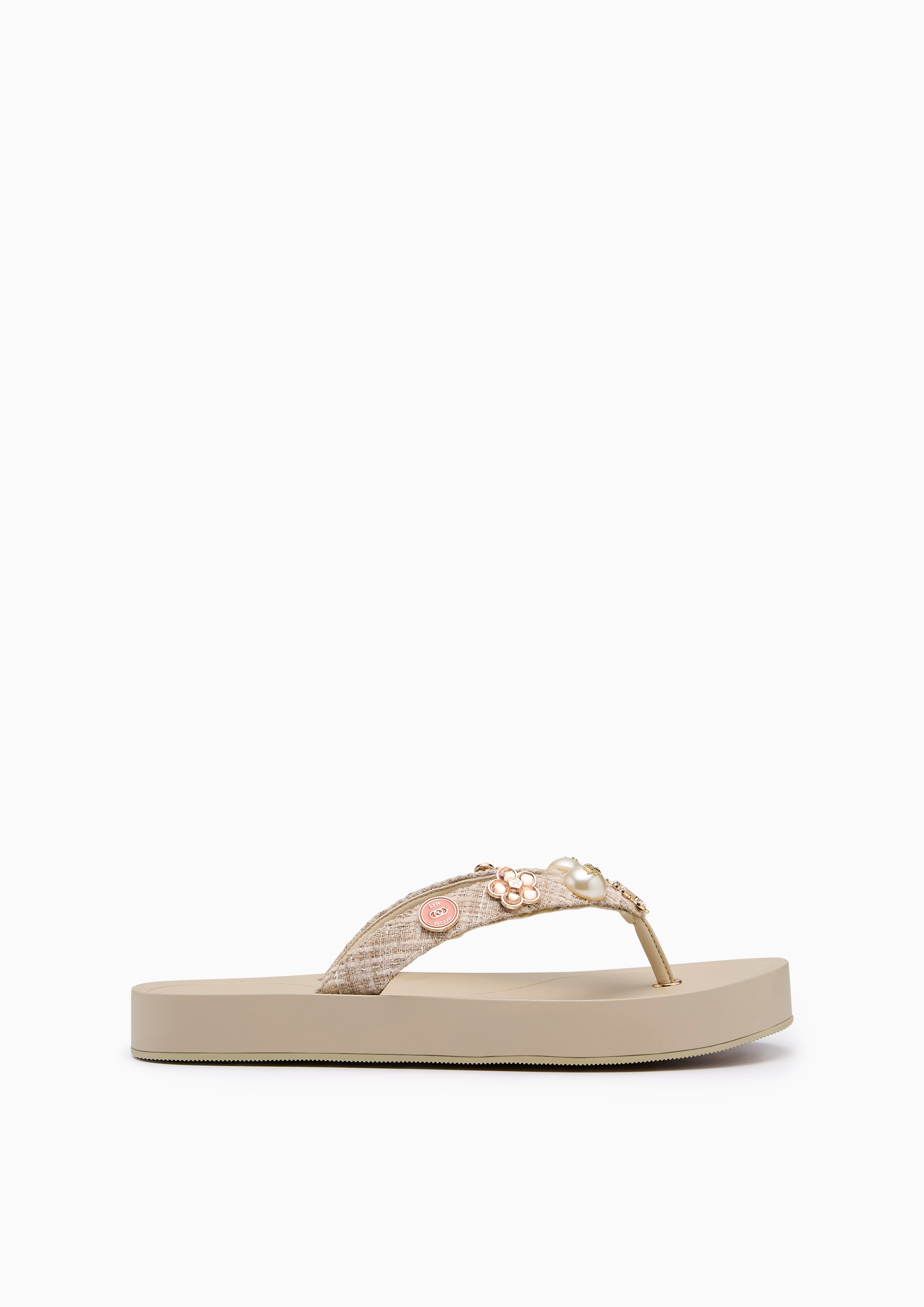Calista Thong Flat Sandal Beige