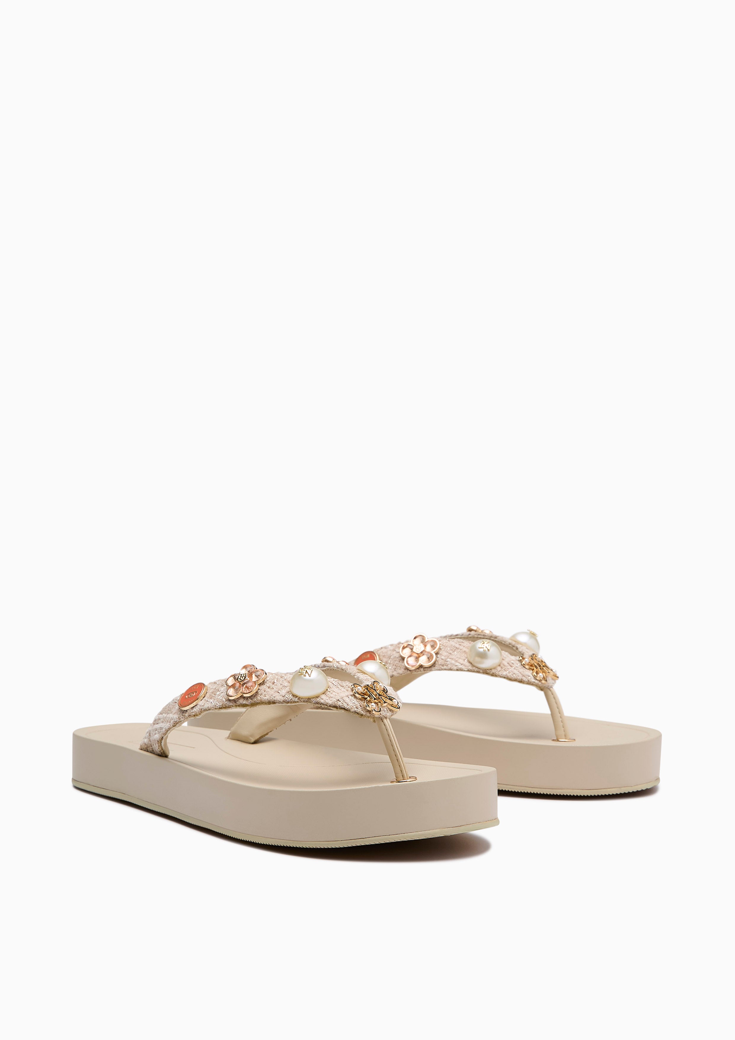 Calista Thong Flat Sandal Beige