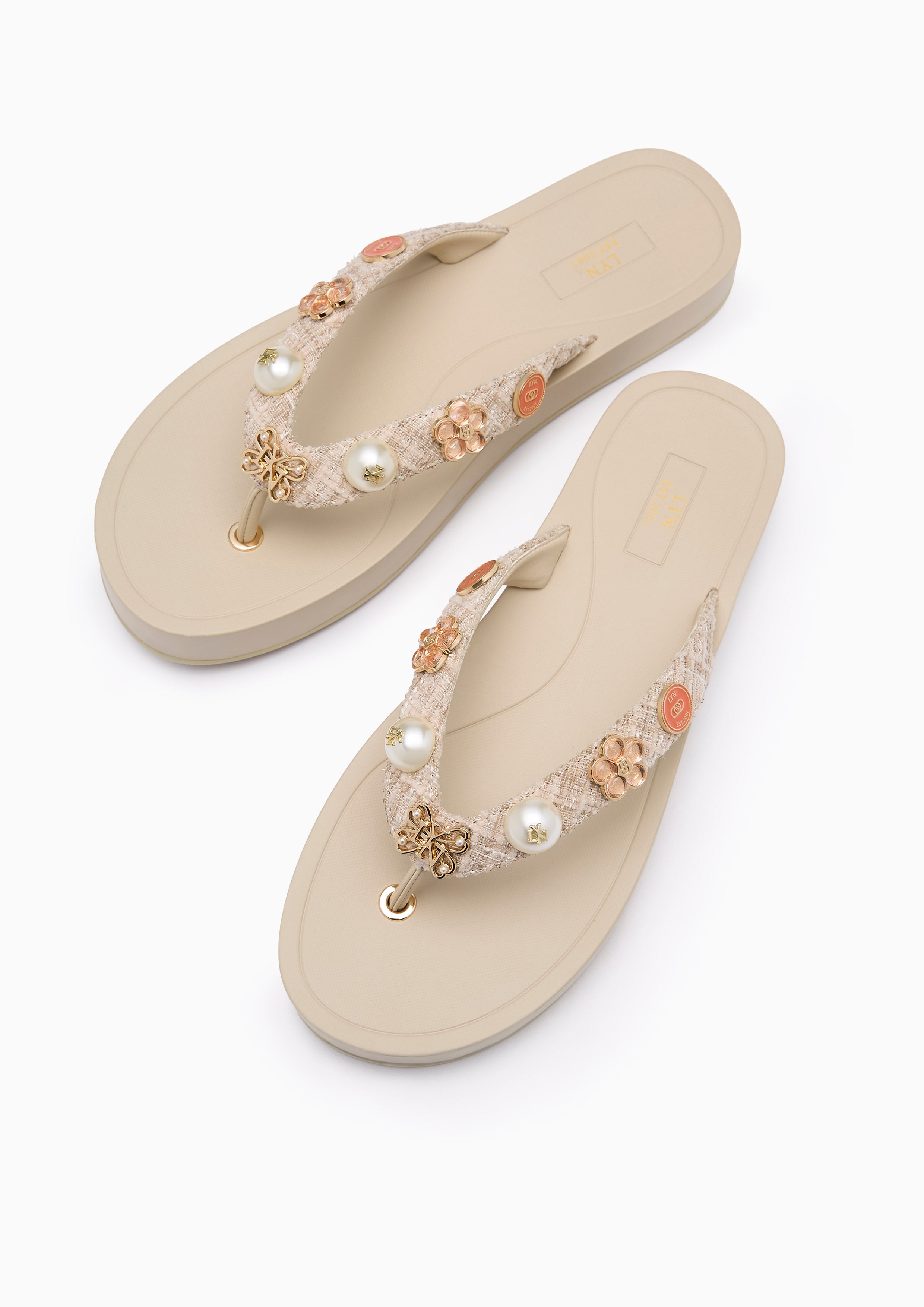 Calista Thong Flat Sandal Beige