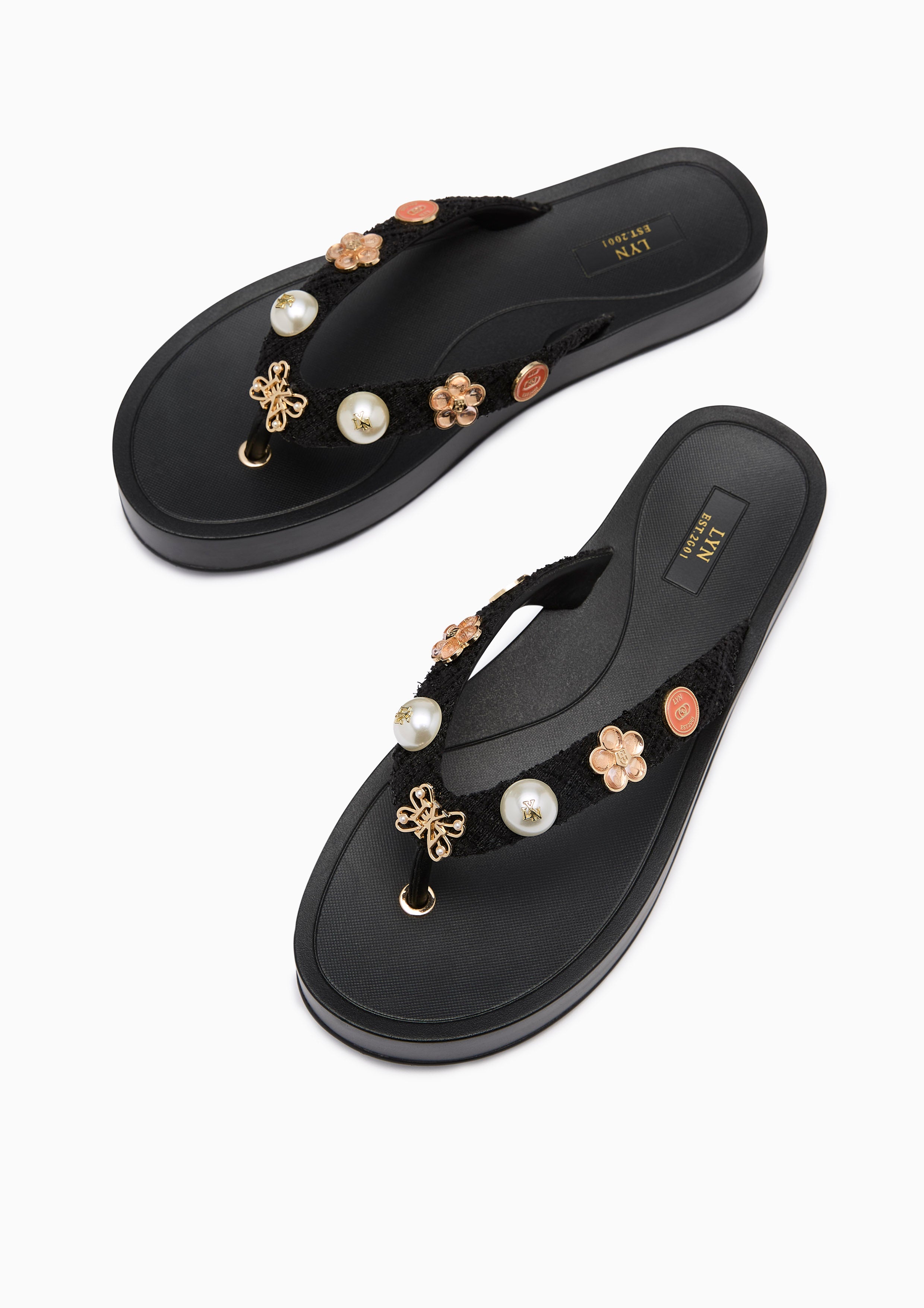 Calista Thong Flat Sandal Black