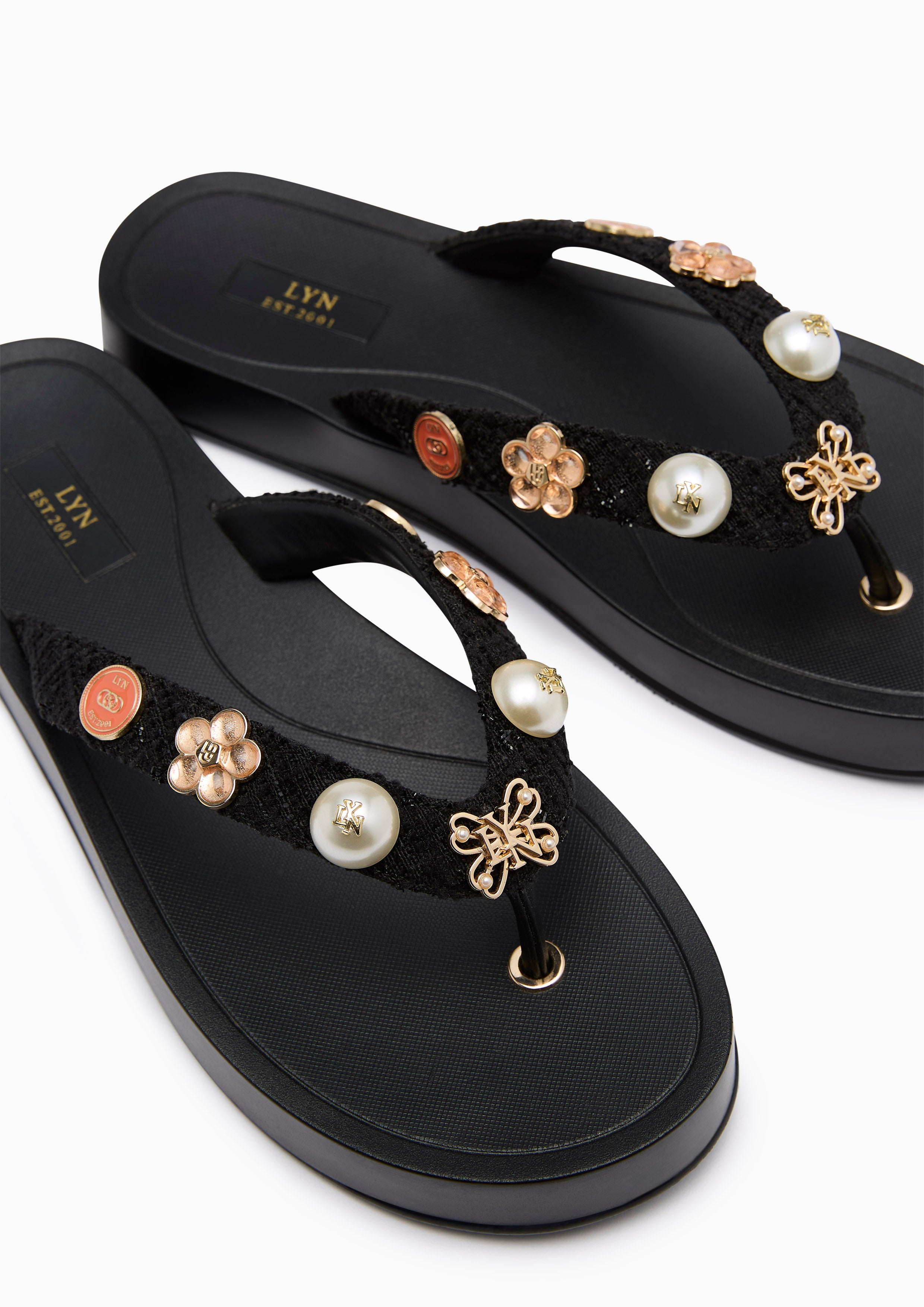 Calista Thong Flat Sandal Black