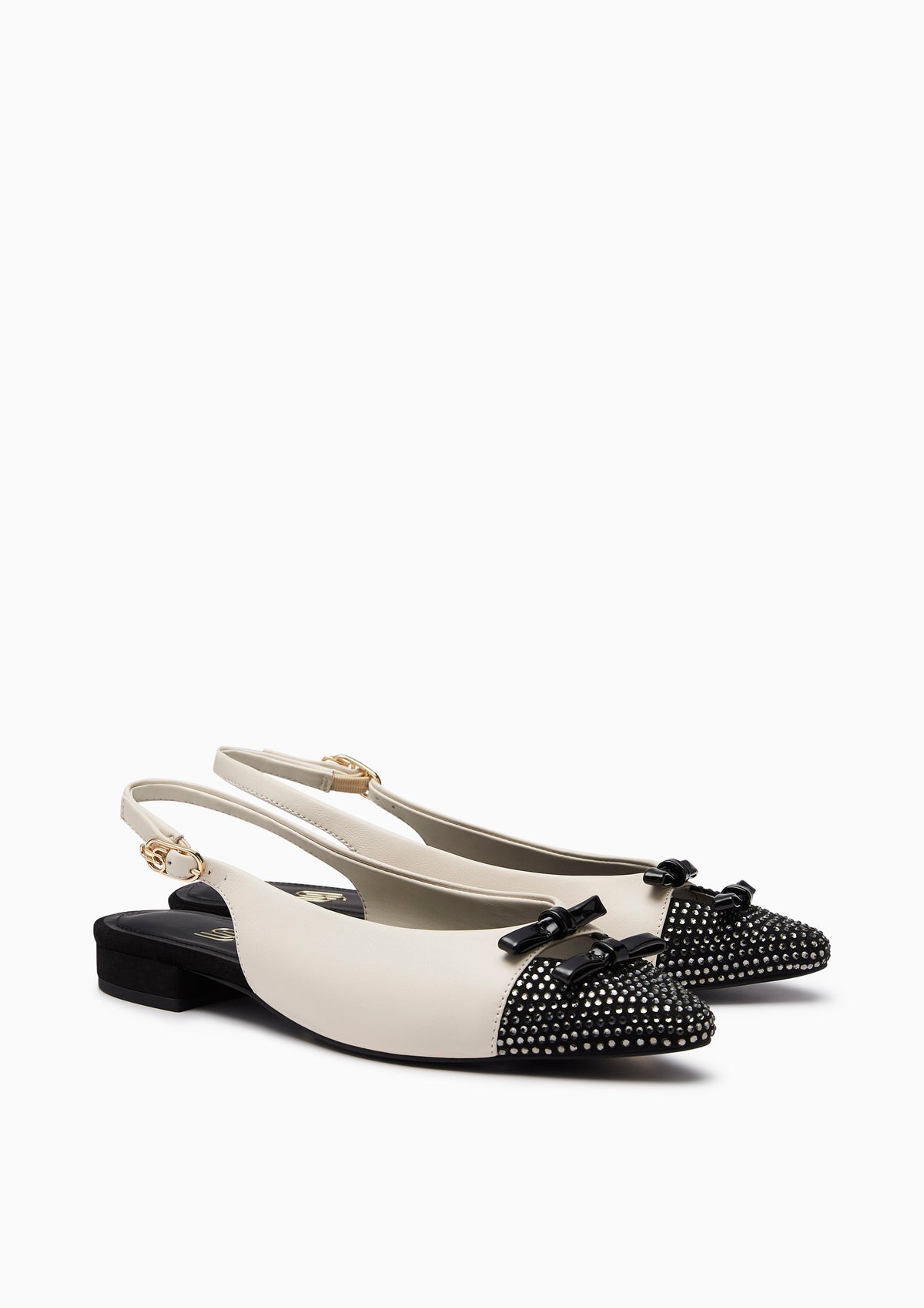 Lindsay Gem Infinite Slingback Flats Ivory