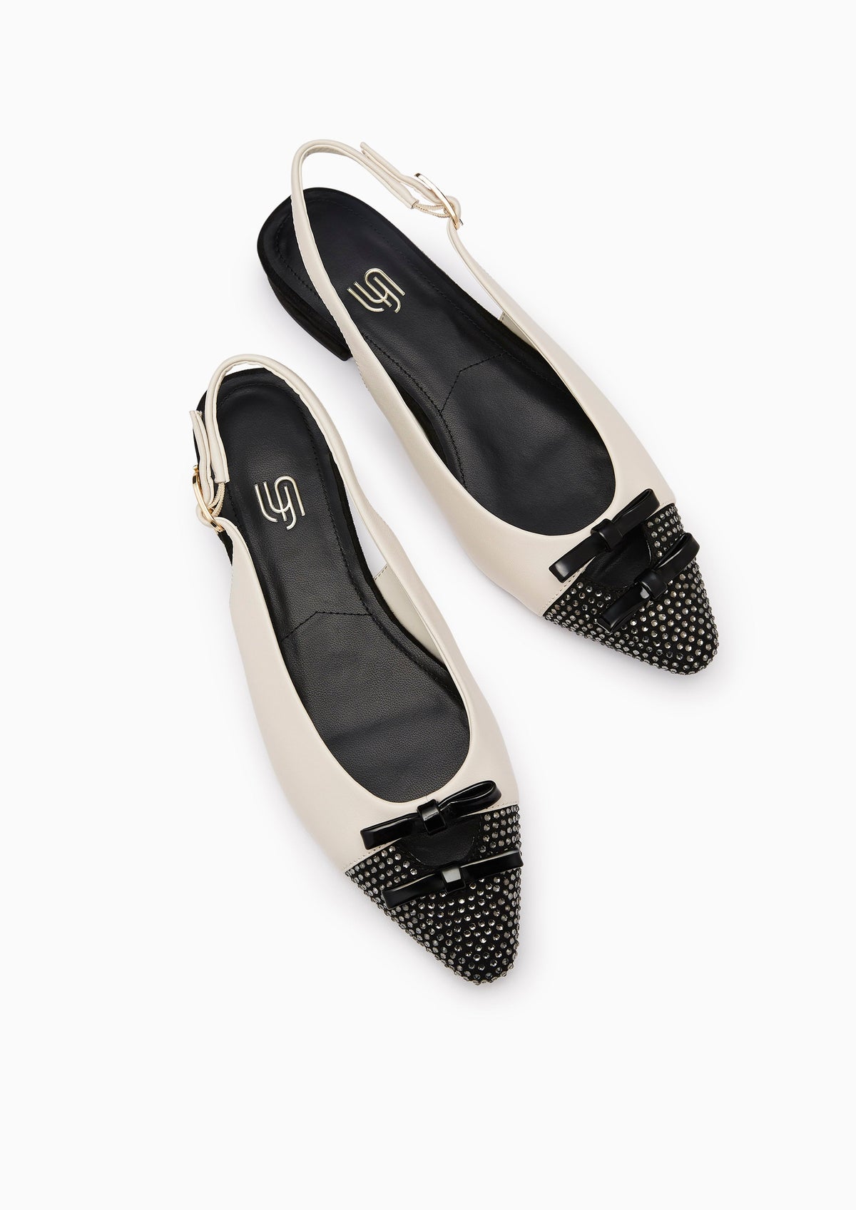 Lindsay Gem Infinite Slingback Flats Ivory