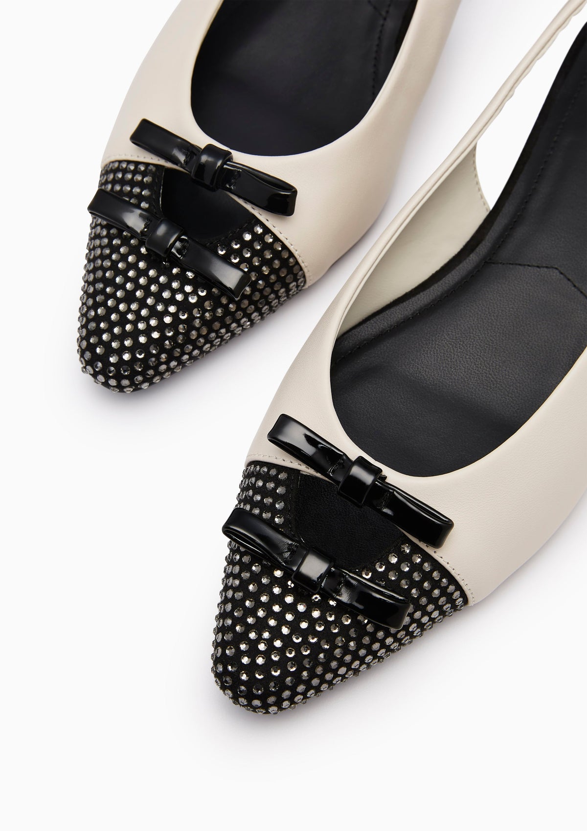 Lindsay Gem Infinite Slingback Flats Ivory