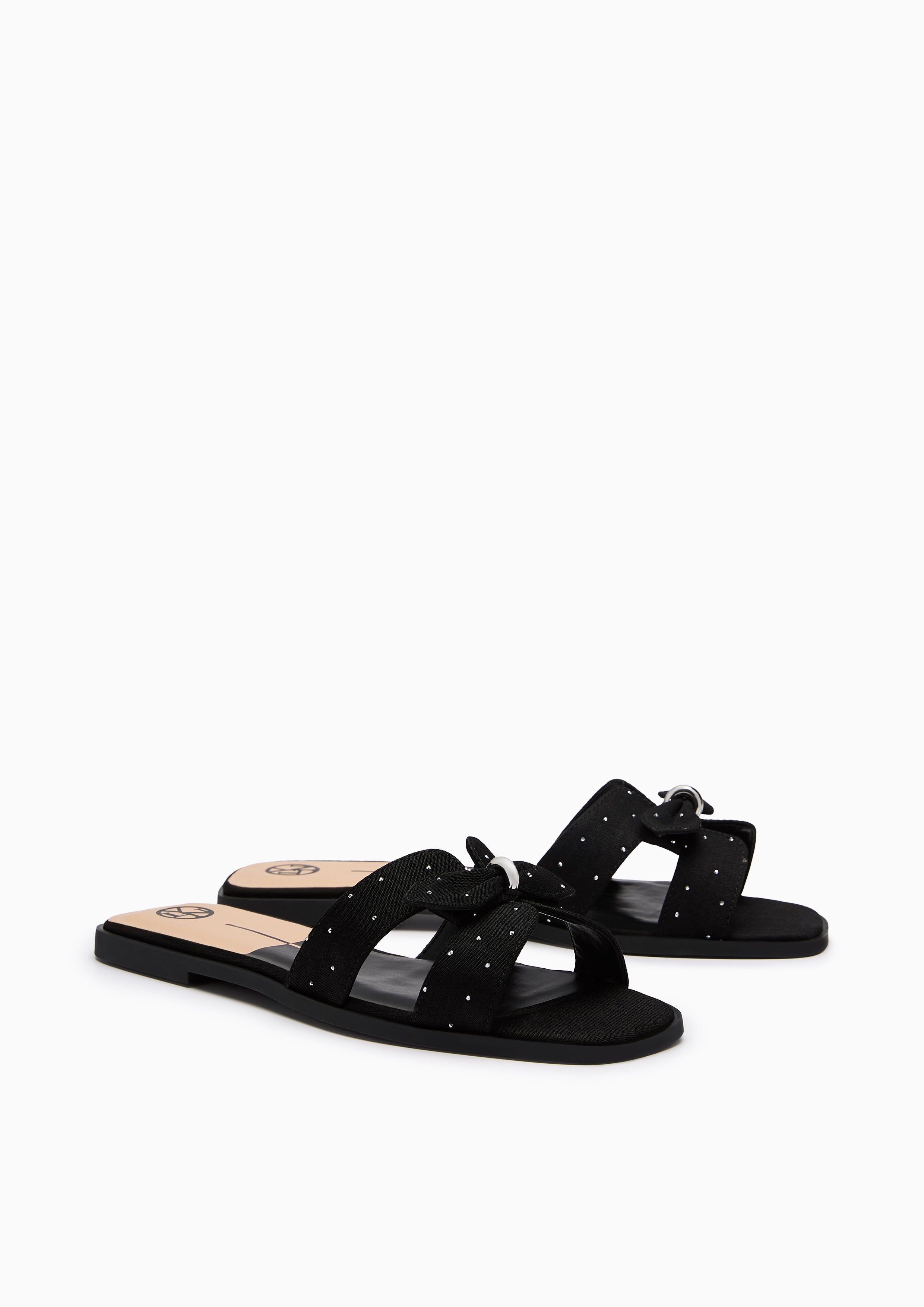 Hey Bow Flat Sandal Black