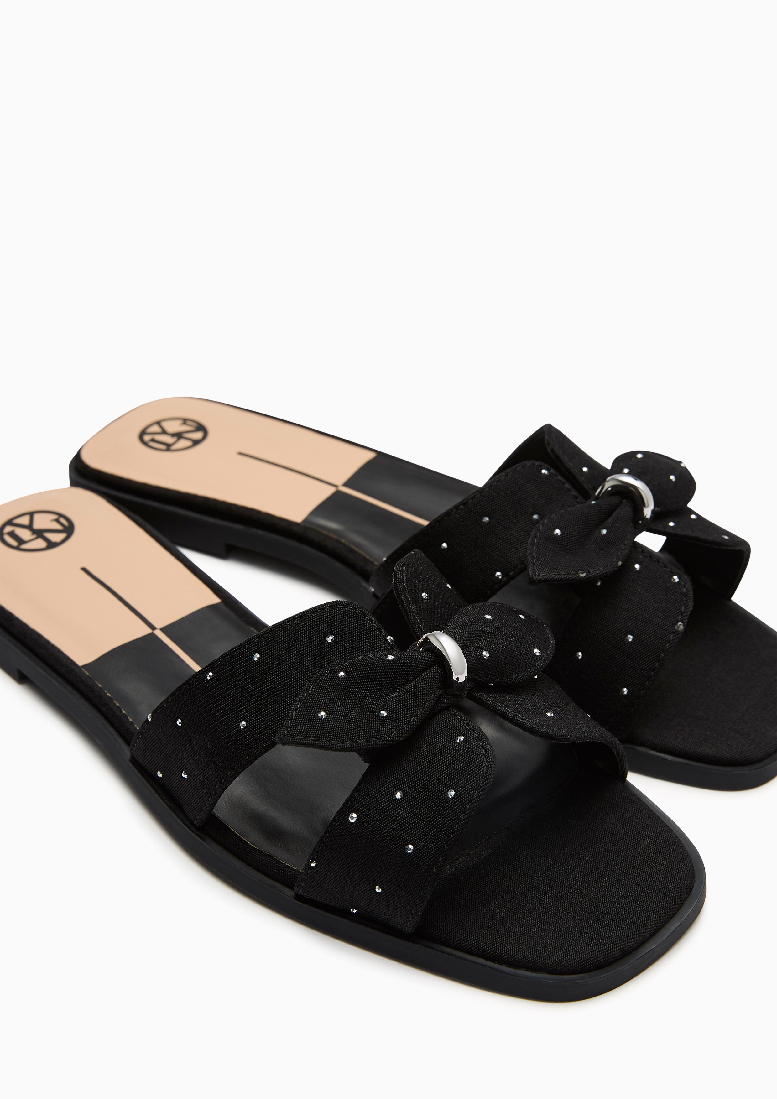 Hey Bow Flat Sandal Black