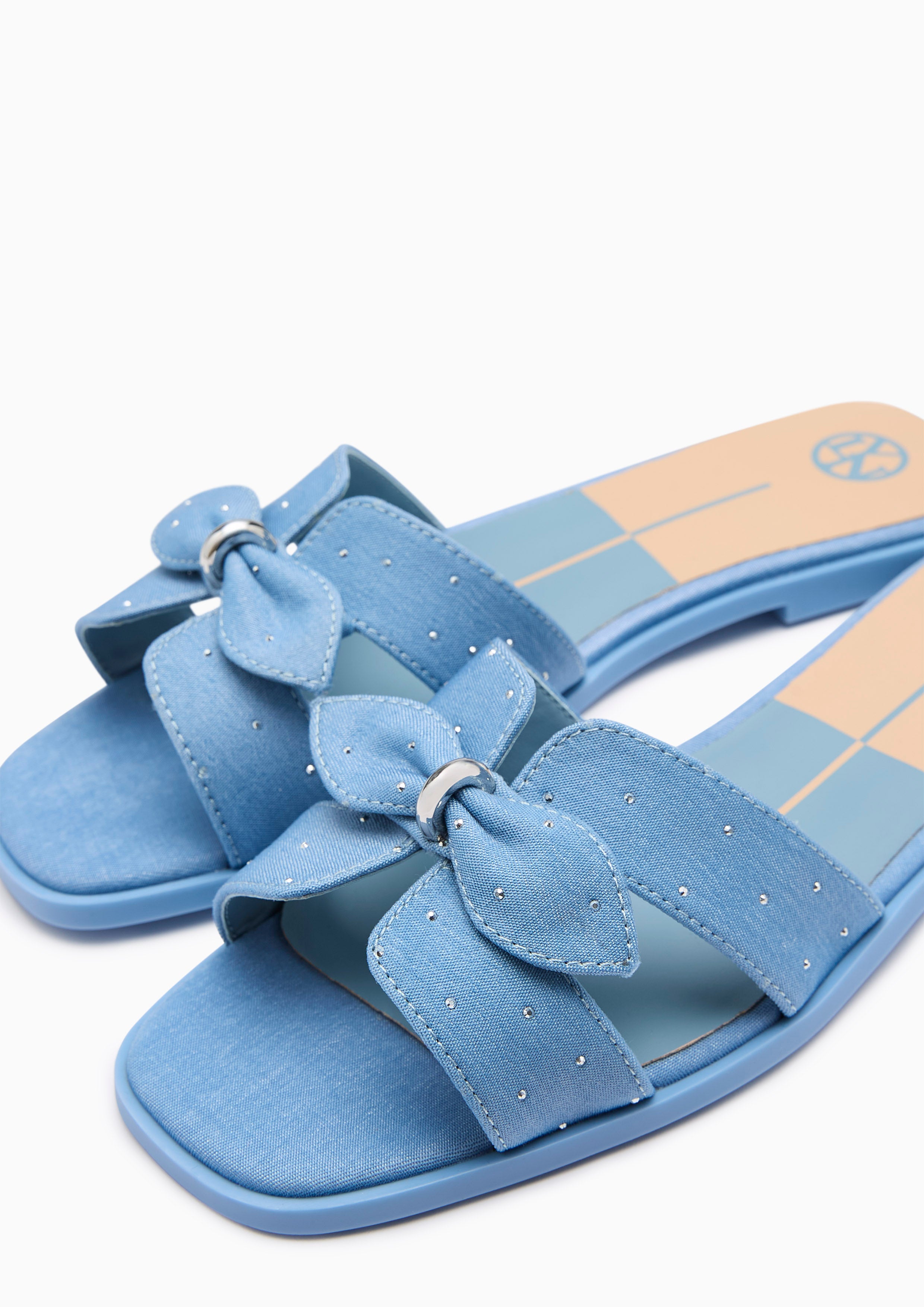 Hey Bow Flat Sandal Blue
