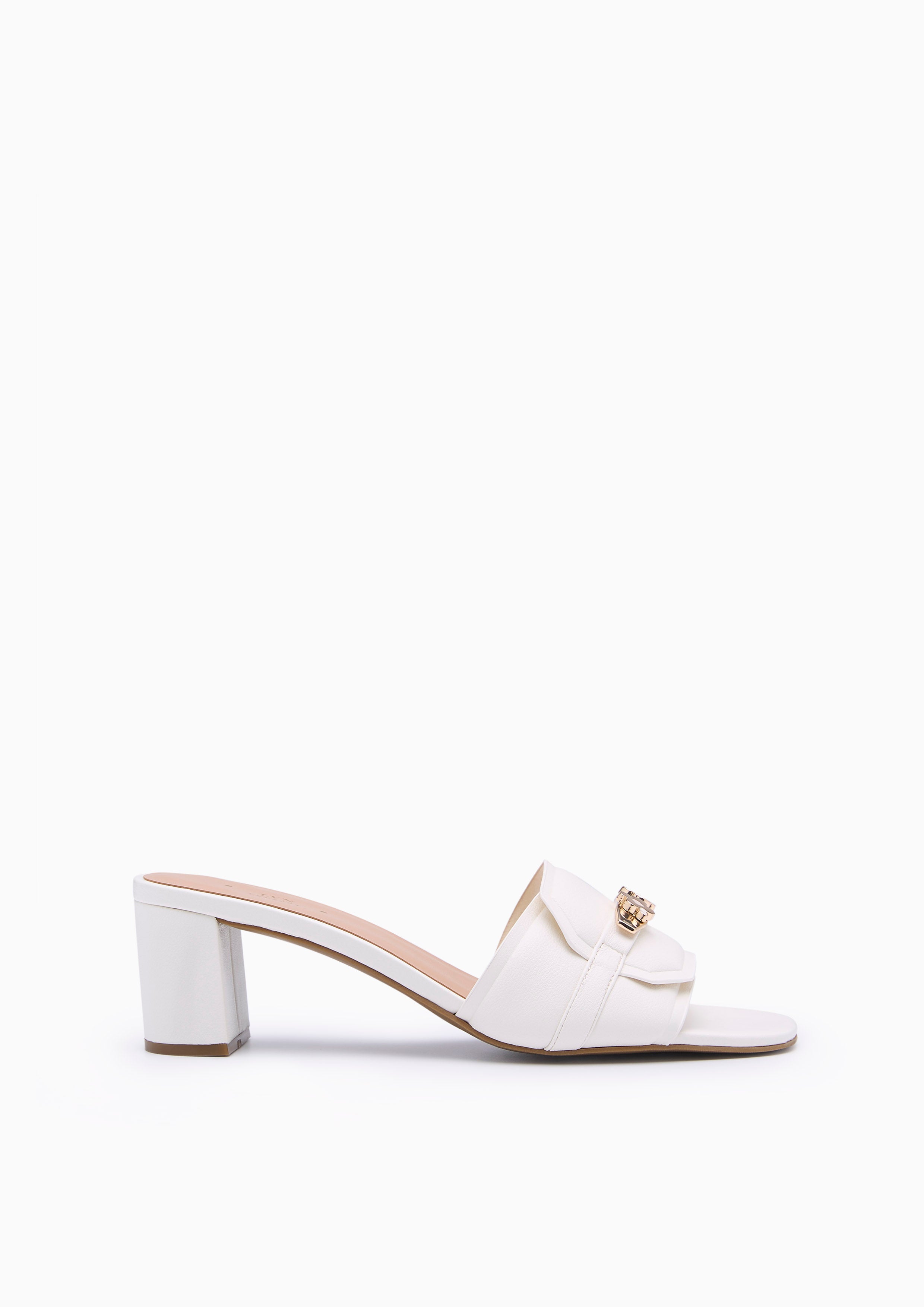 Master Mid Poppy Heel Sandal Ivory