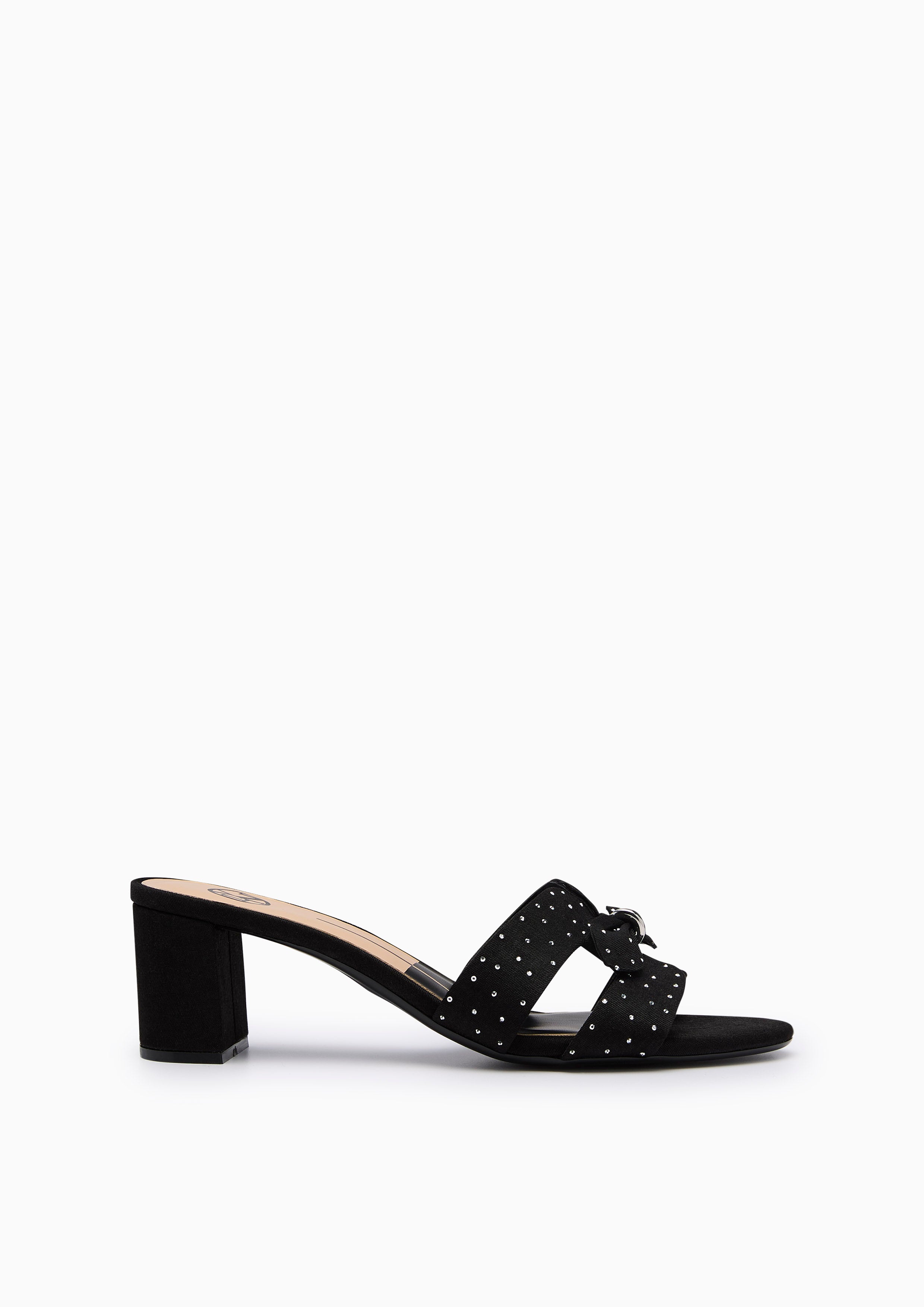 Hey Bow Mid Heel Sandal Black