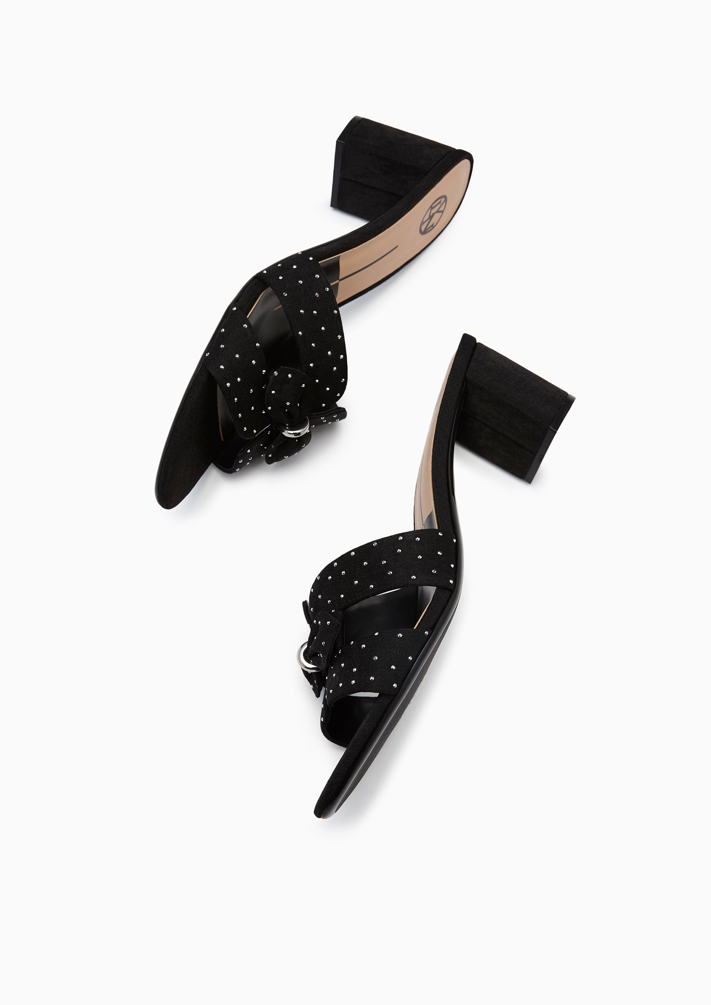 Hey Bow Mid Heel Sandal Black
