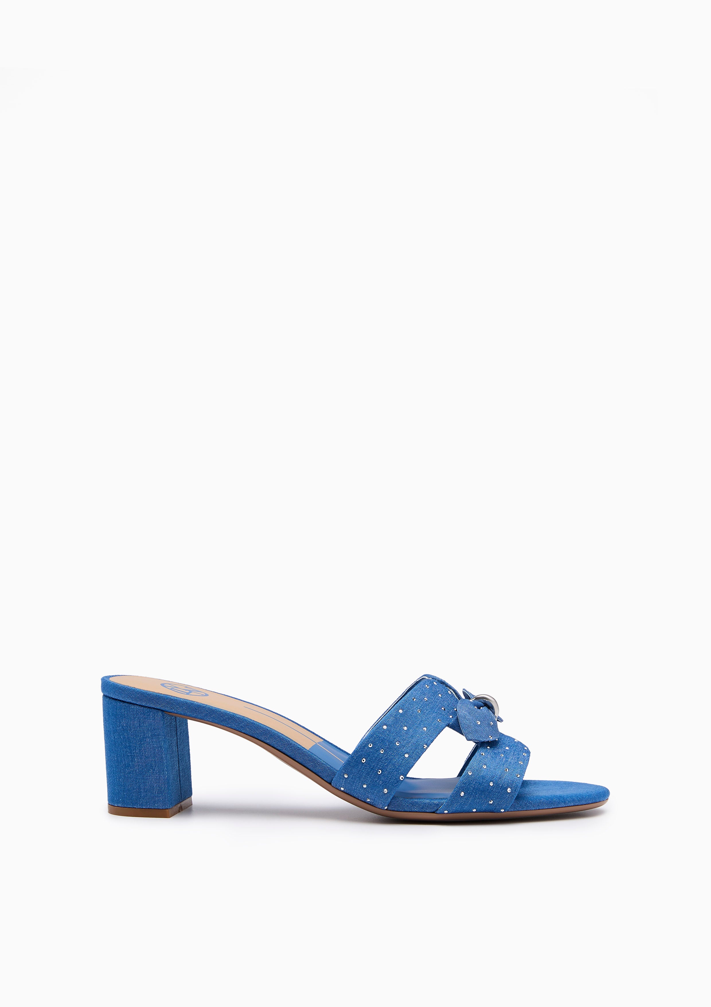 Hey Bow Mid Heel Sandal Light Blue
