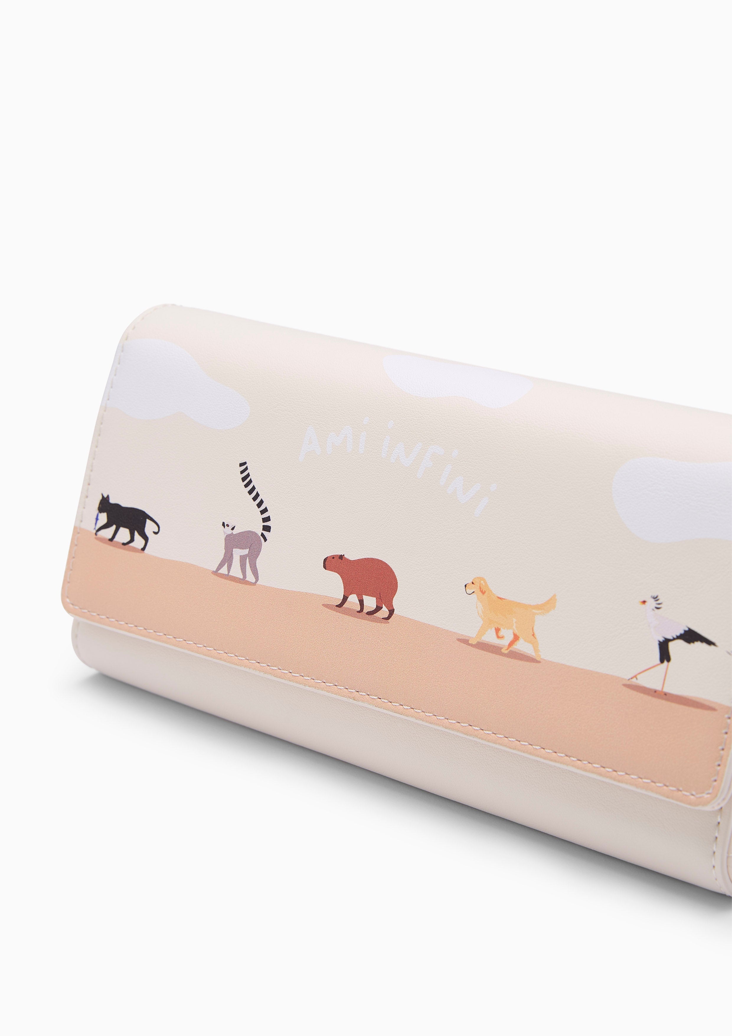 Amitie Infinite Long Wallet Printed Ivory