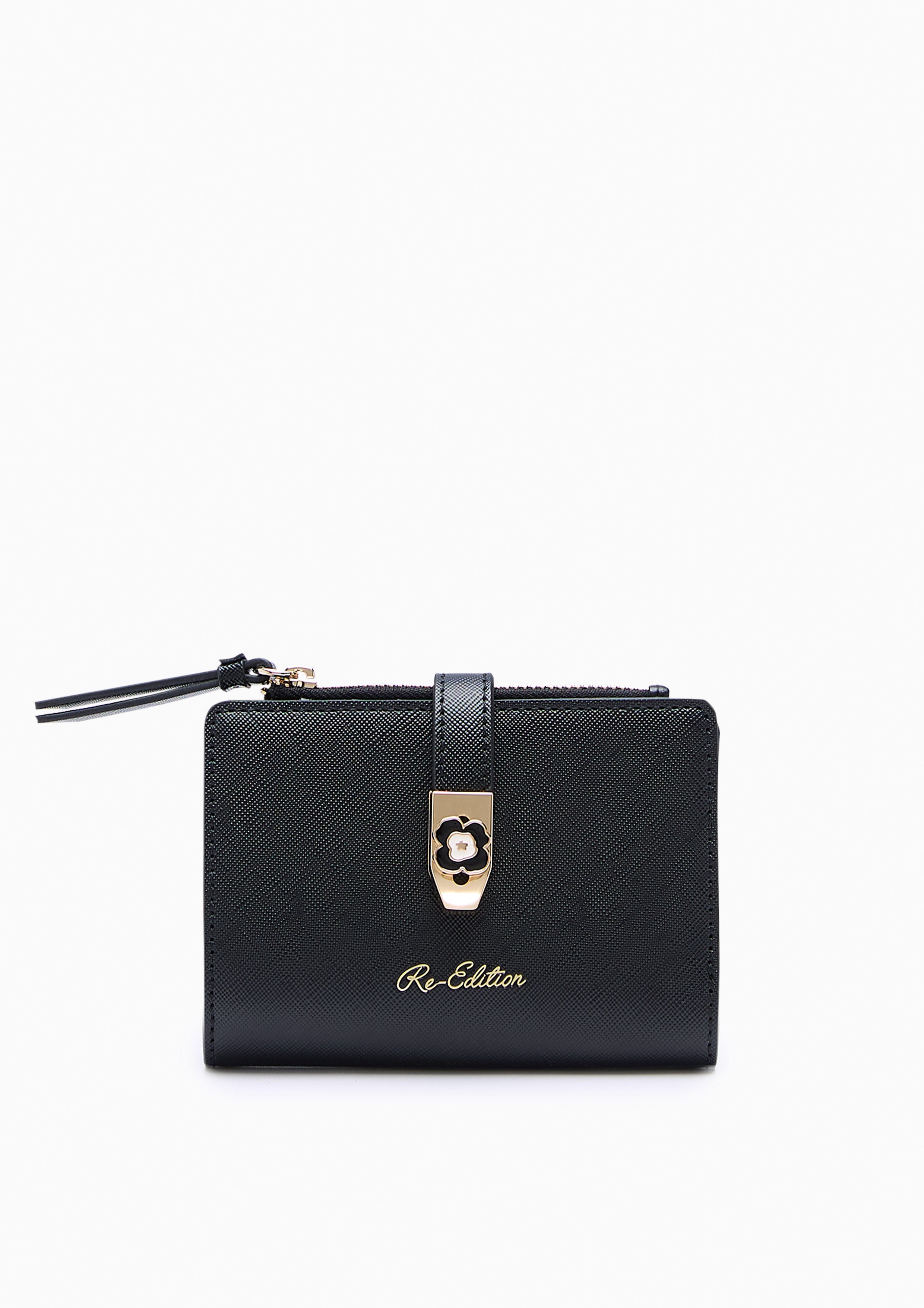 Poppy Card Short Wallet Black