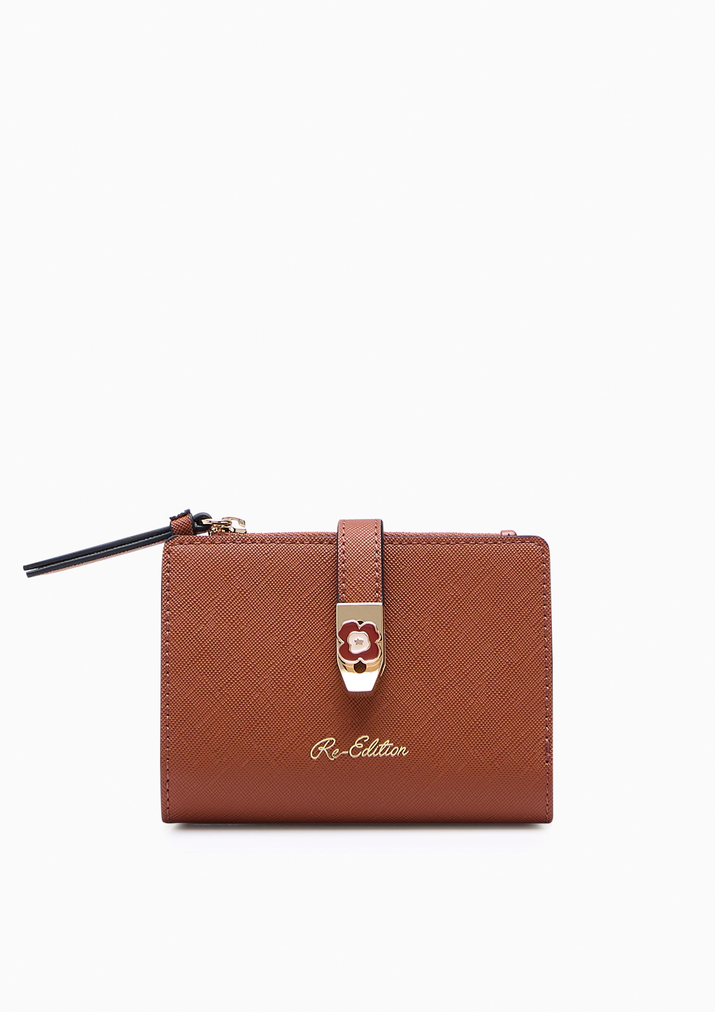 Poppy Card Short Wallet Dark Brown