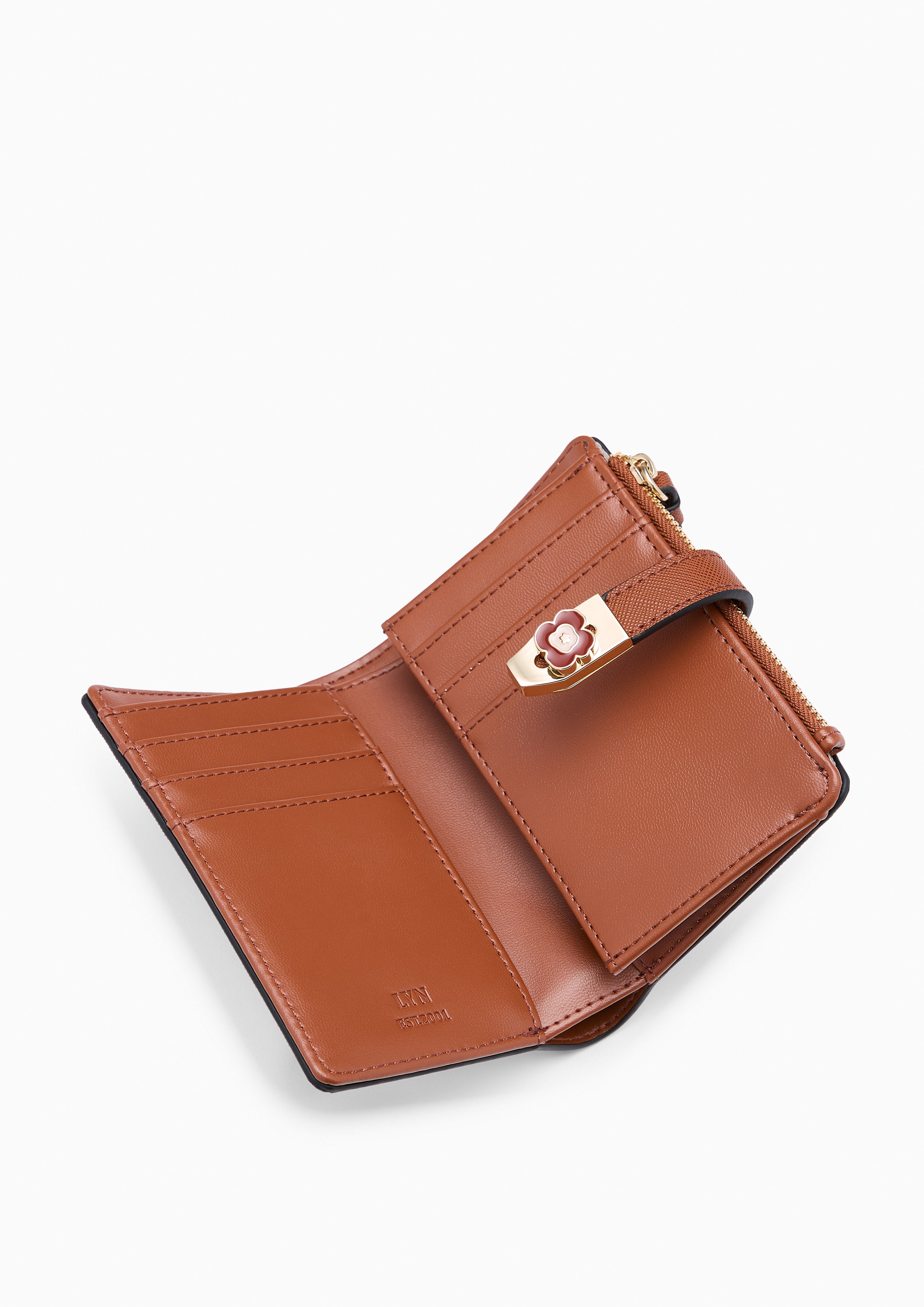 Poppy Card Short Wallet Dark Brown