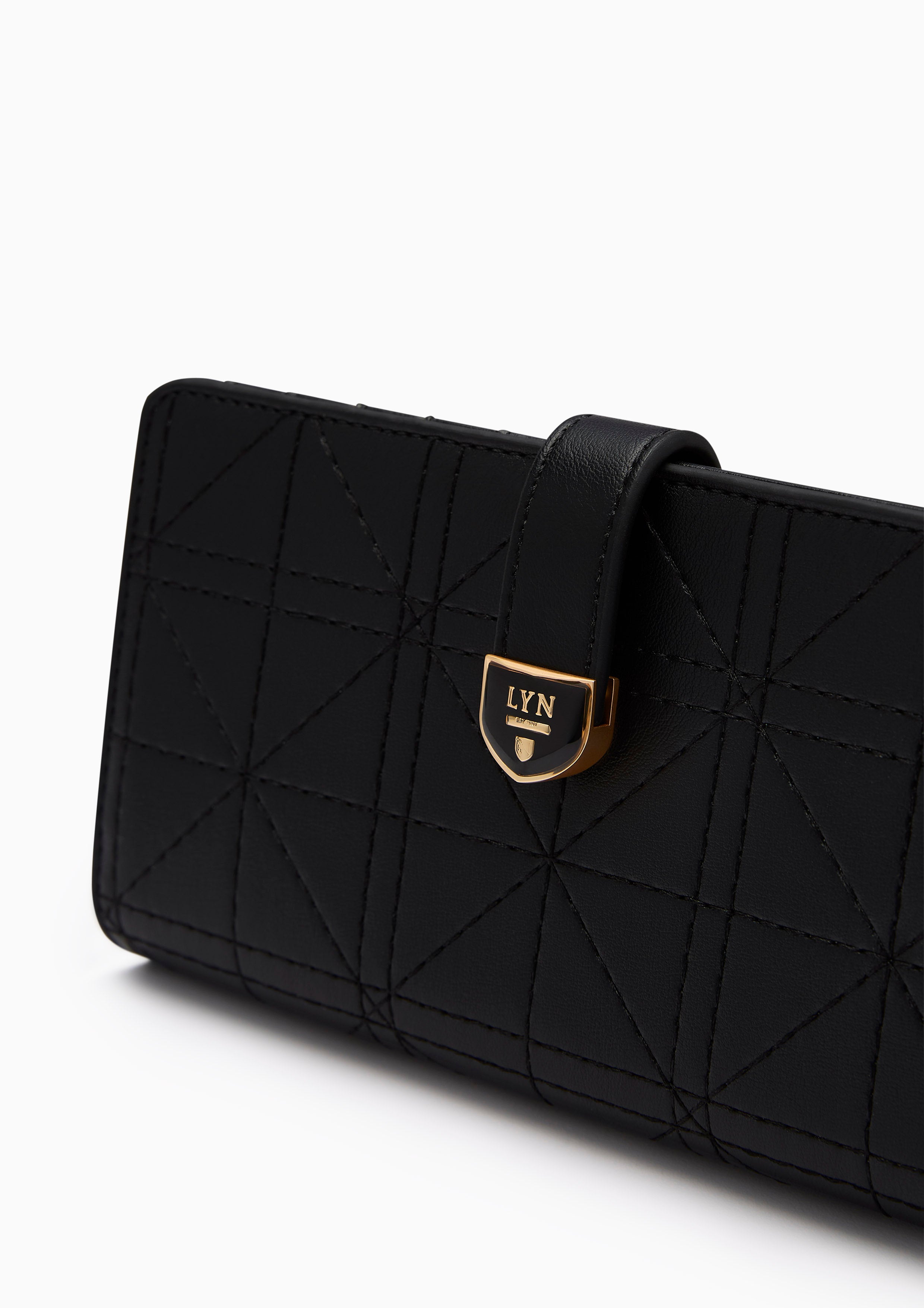 Re-Edit Grid Long Wallet Black