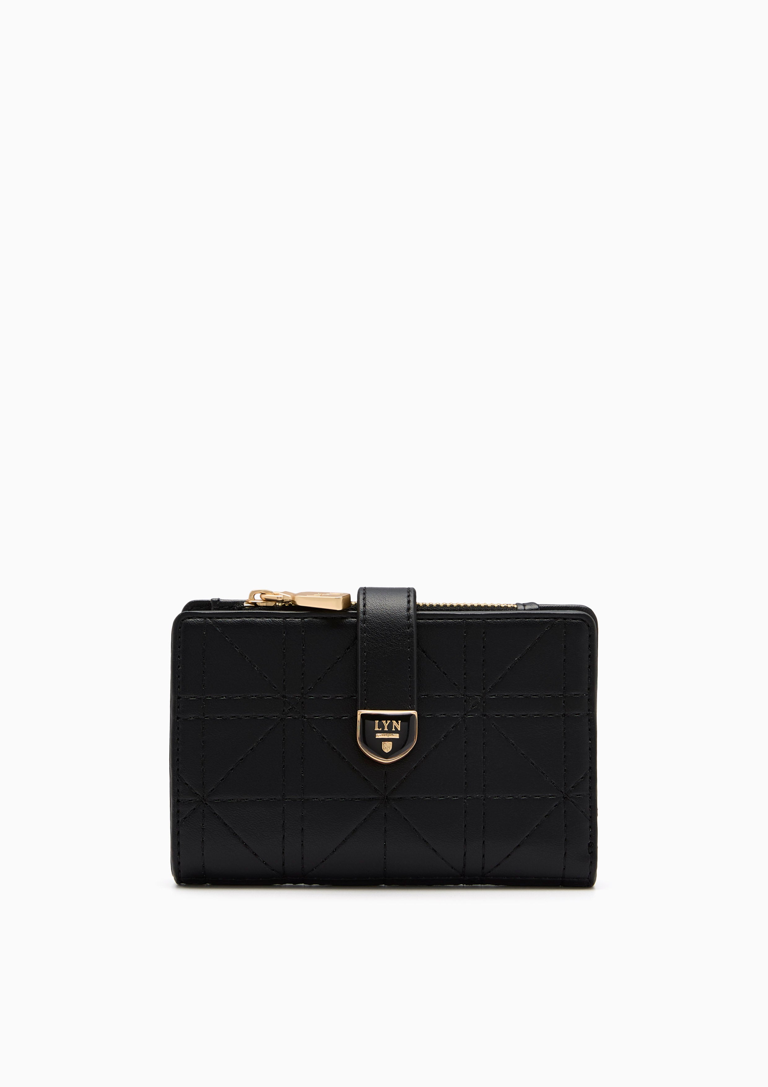 Re-Edit Grid Semi Wallet Black