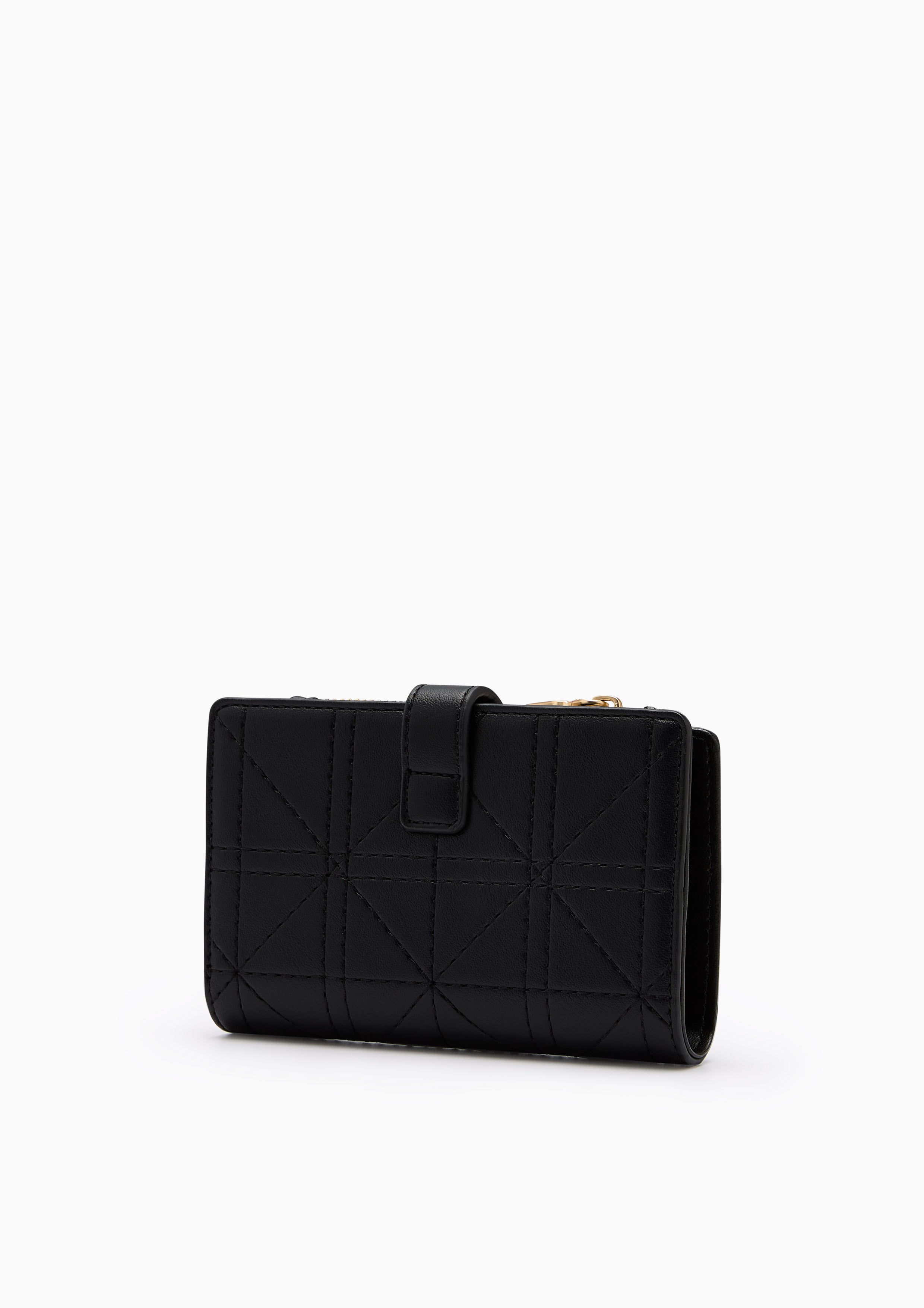 Re-Edit Grid Semi Wallet Black