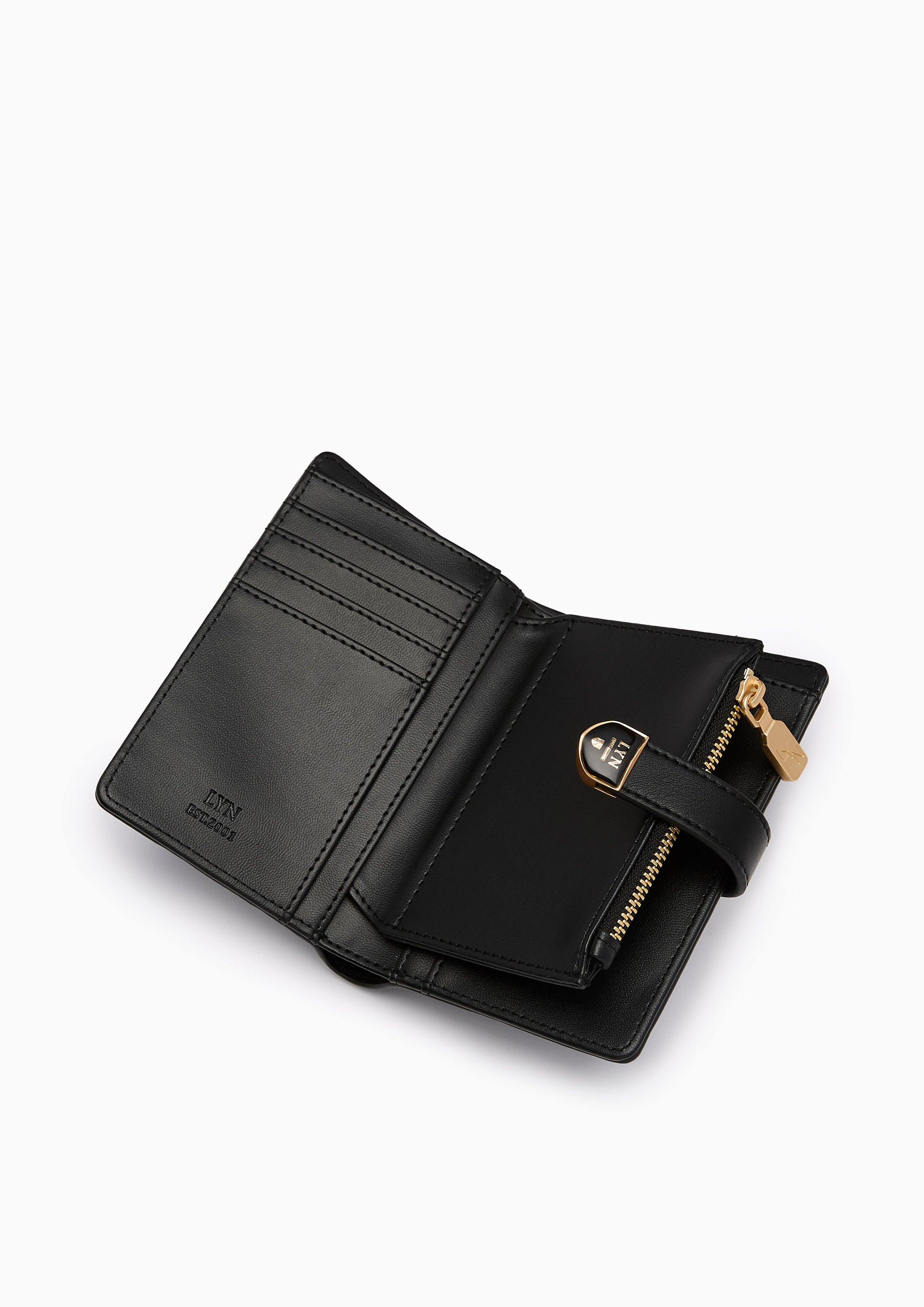 Re-Edit Grid Semi Wallet Black