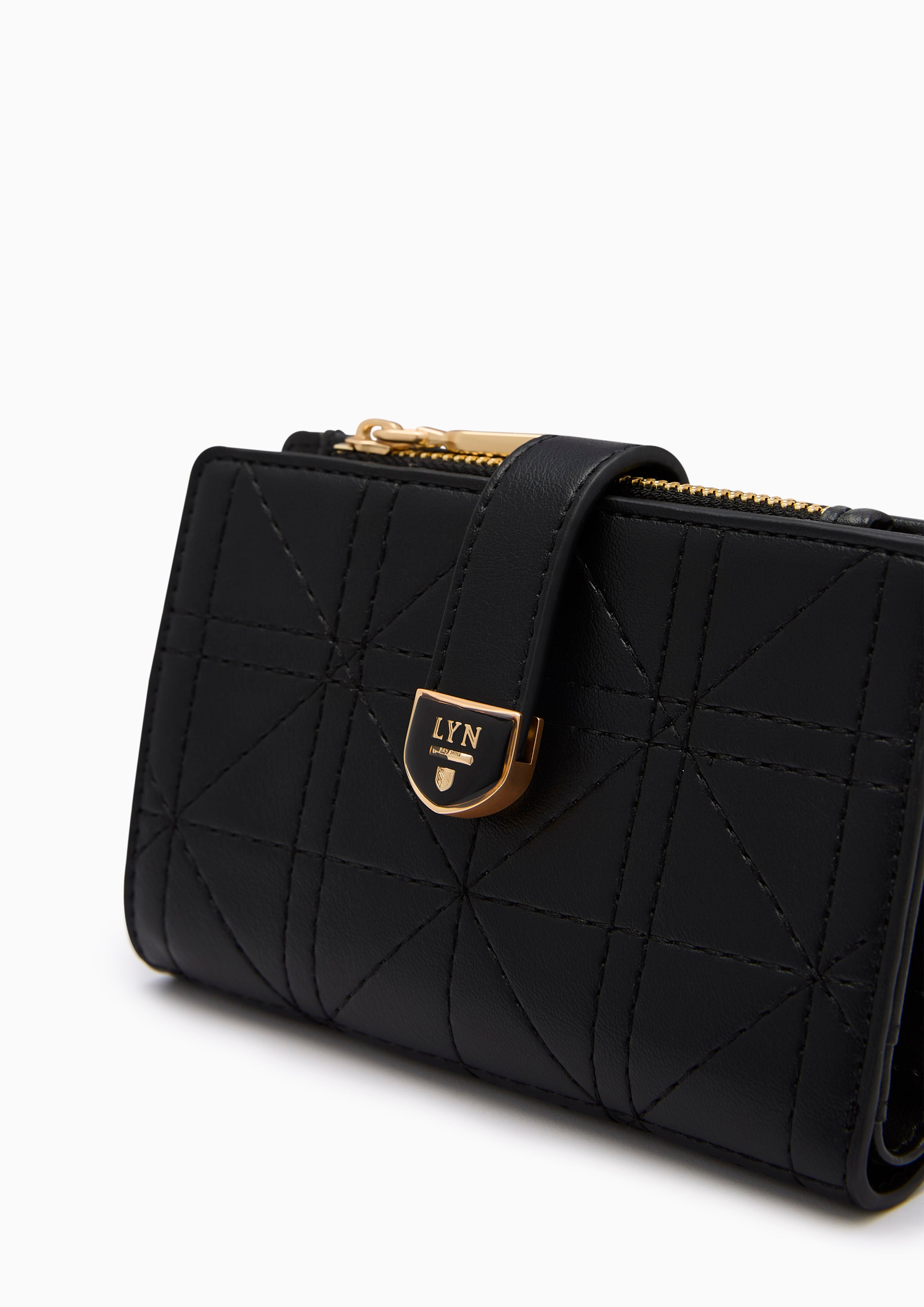Re-Edit Grid Semi Wallet Black