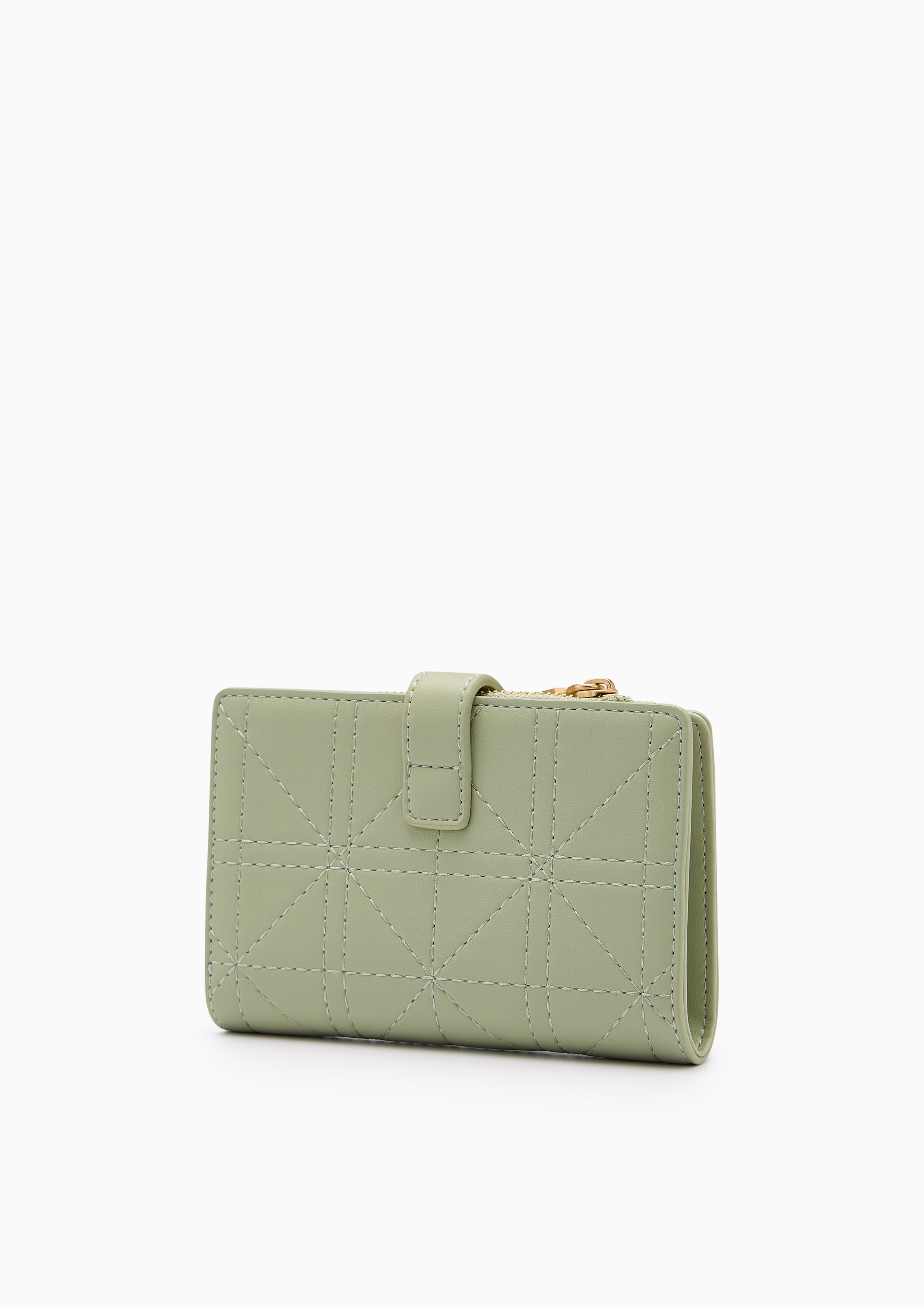Re-Edit Grid Semi Wallet Light Green