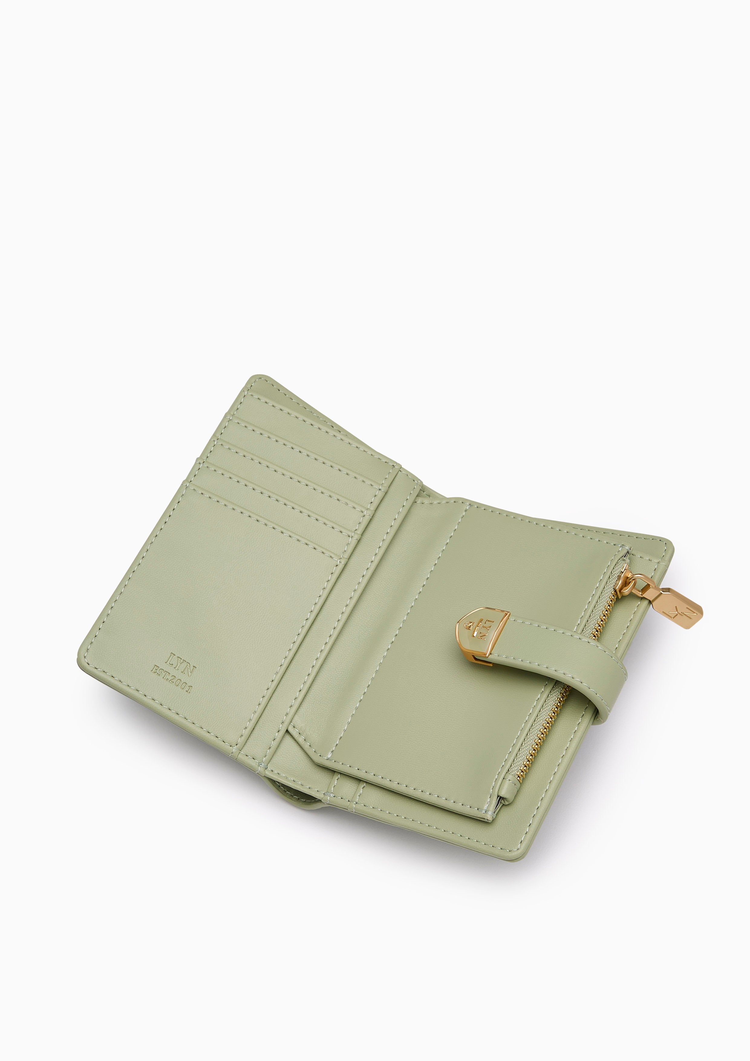 Re-Edit Grid Semi Wallet Light Green