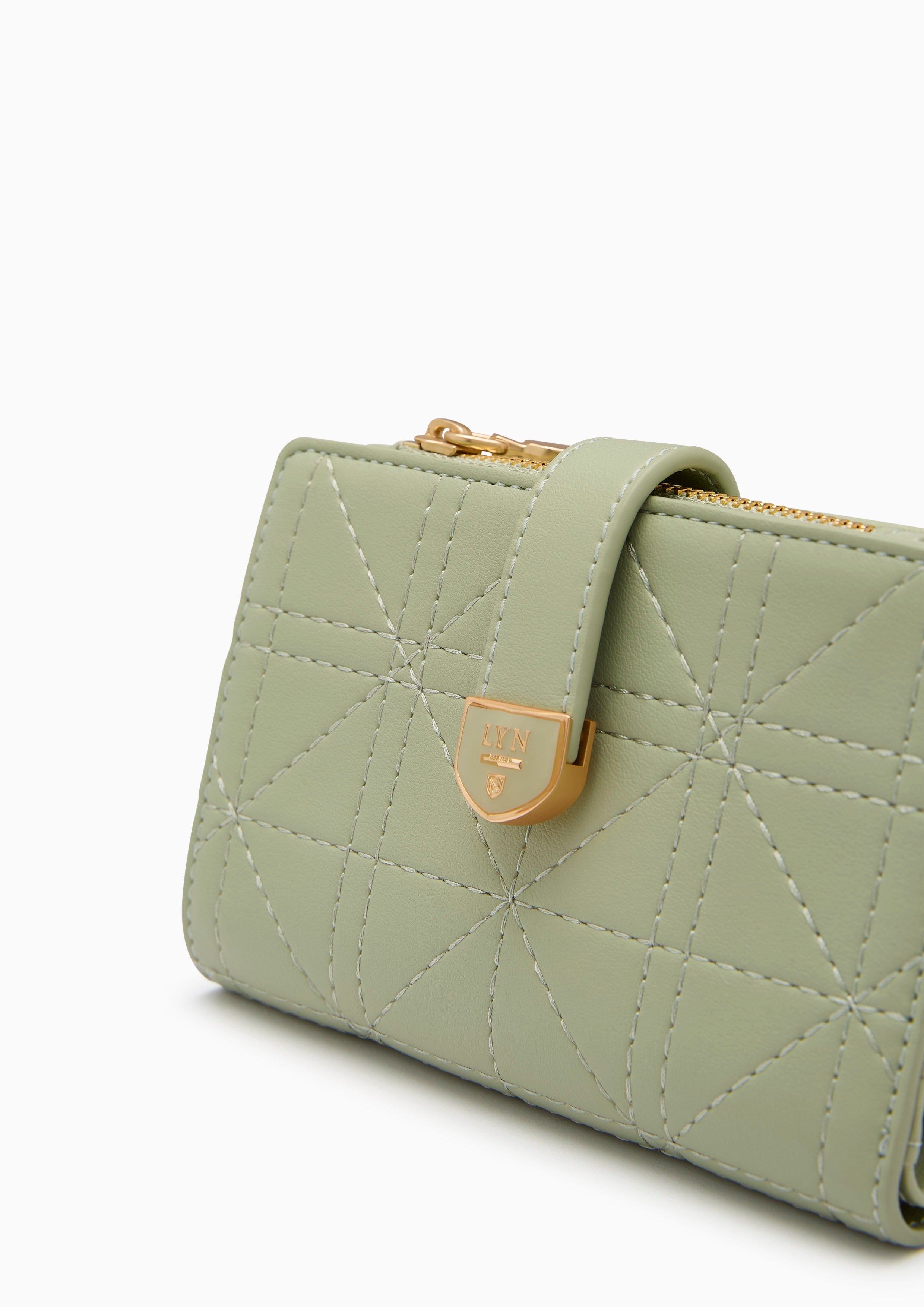 Re-Edit Grid Semi Wallet Light Green