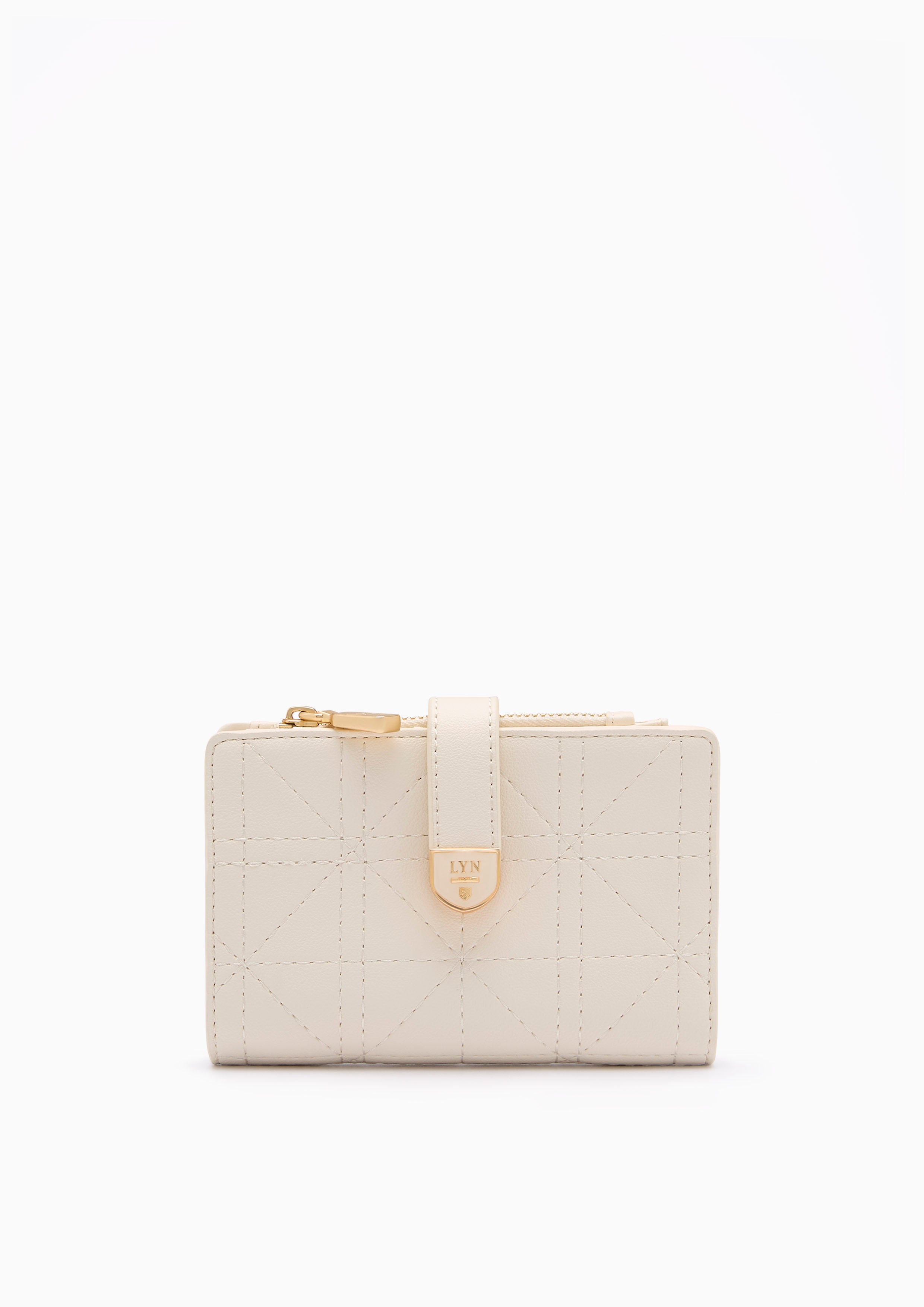 Re-Edit Grid Semi Wallet Ivory