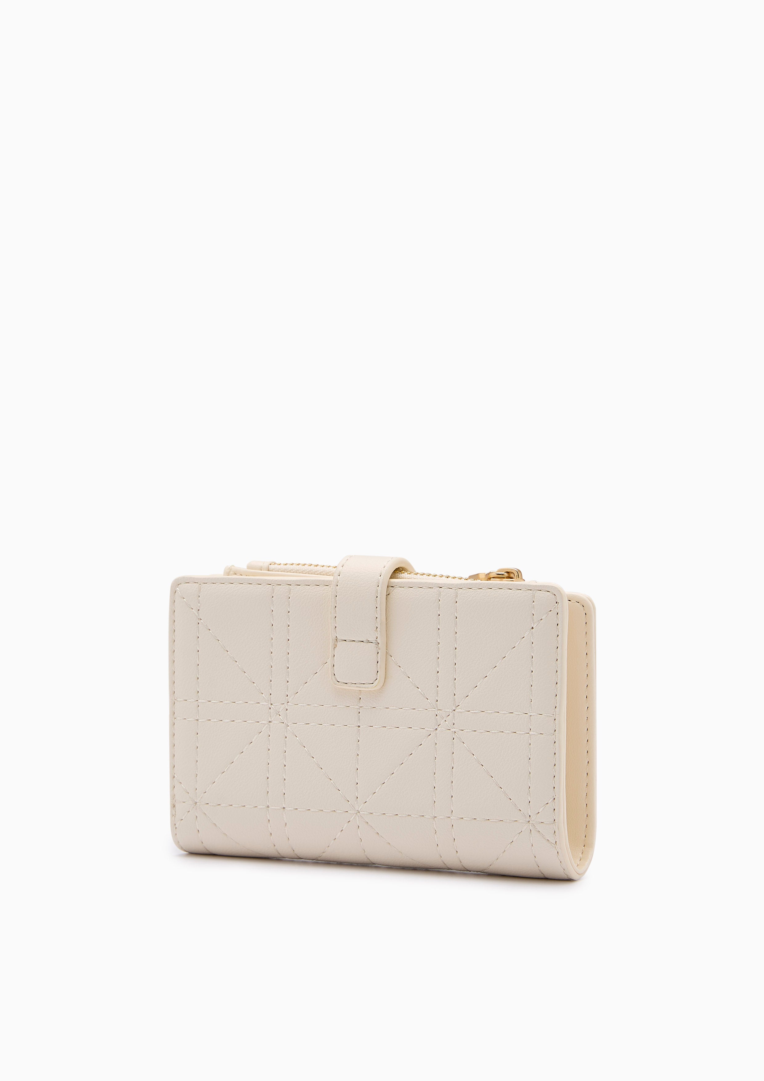 Re-Edit Grid Semi Wallet Ivory