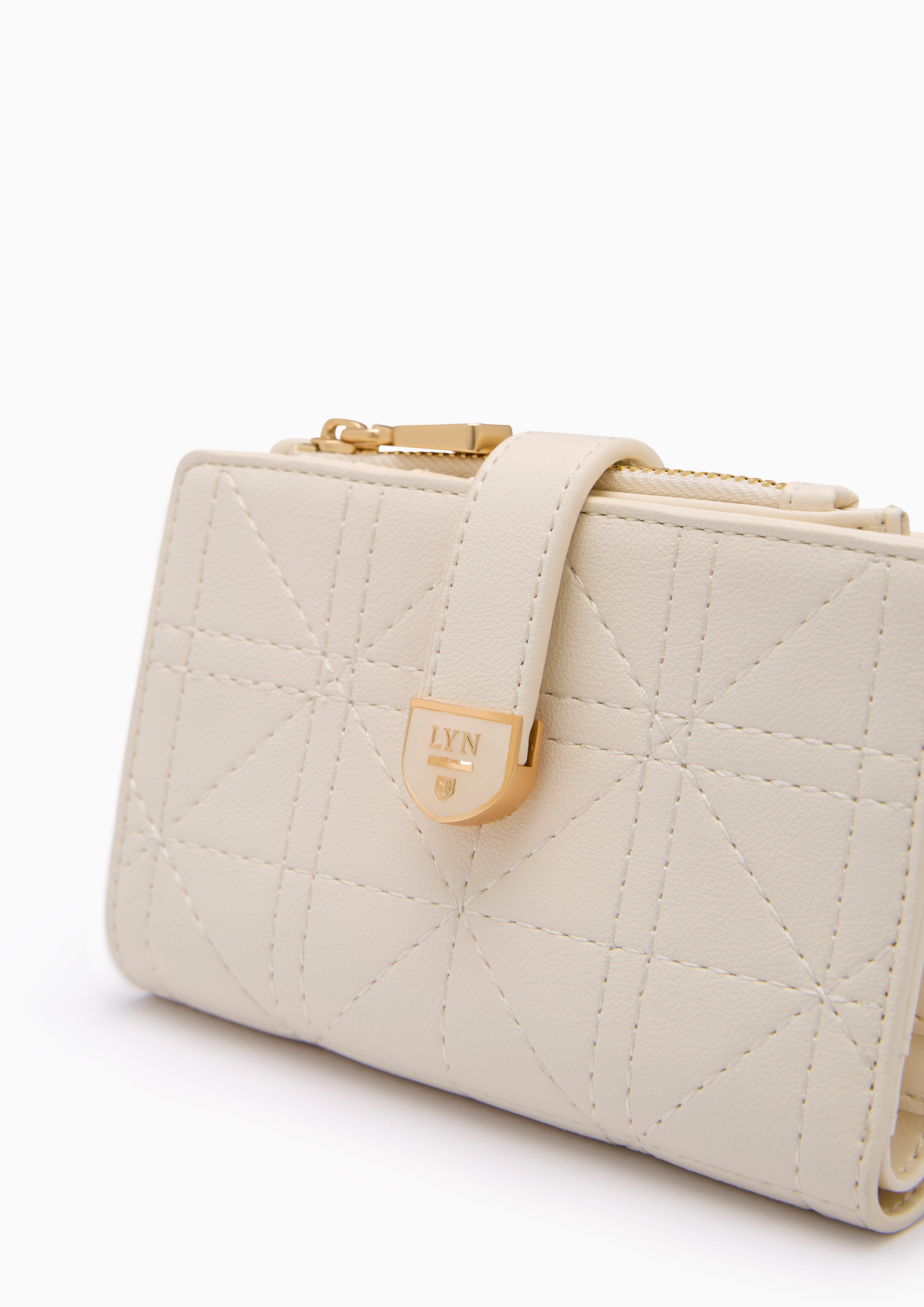 Re-Edit Grid Semi Wallet Ivory