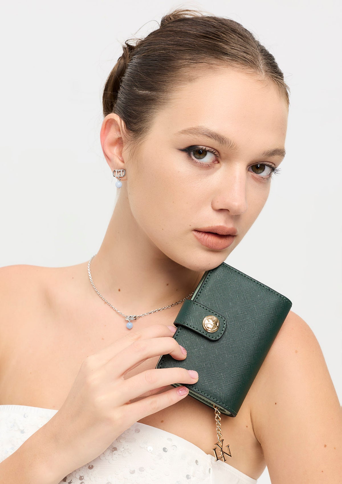 Lylana Snap Short Wallet Green