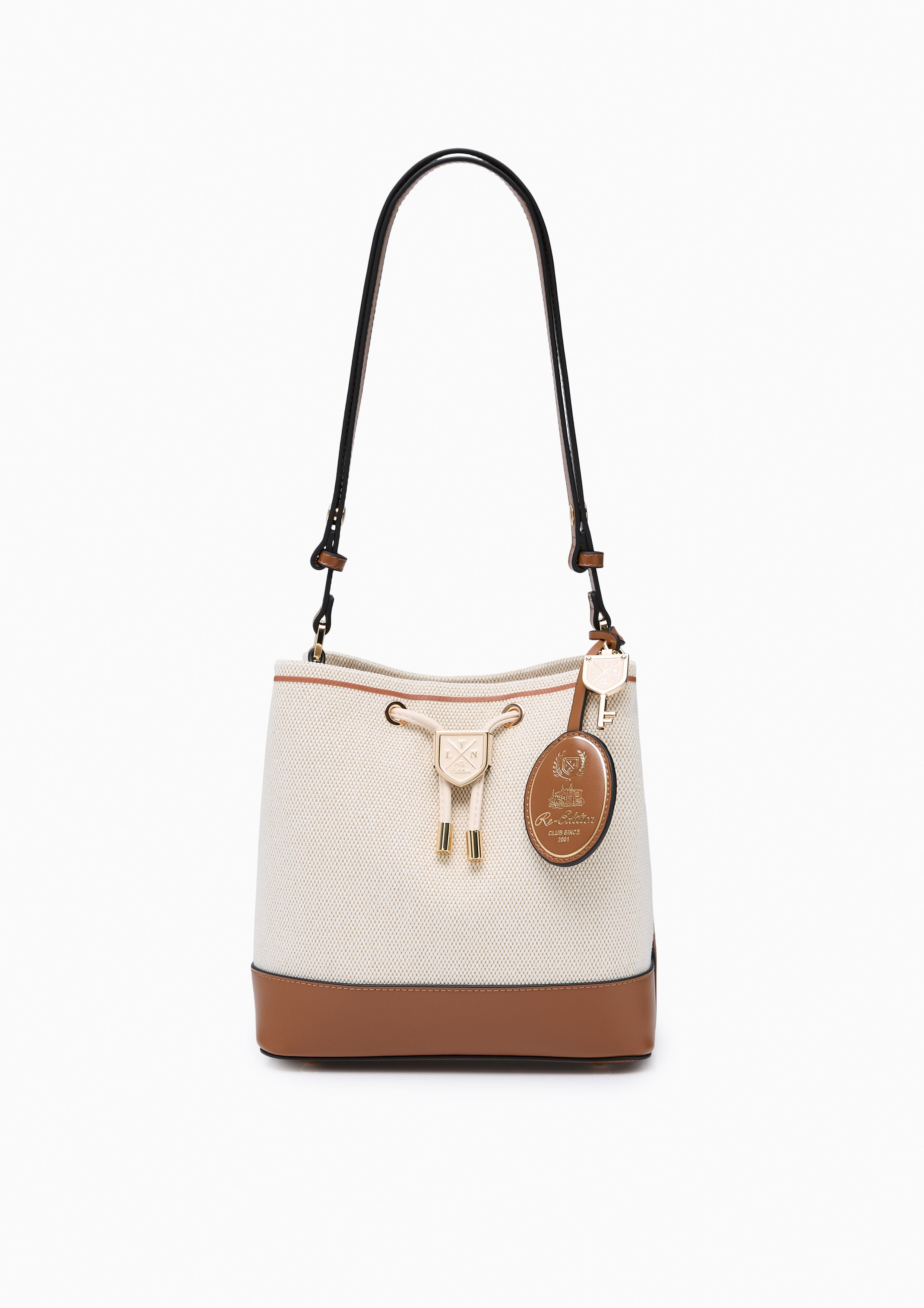 Carina Racquet M Bucket Bag Beige