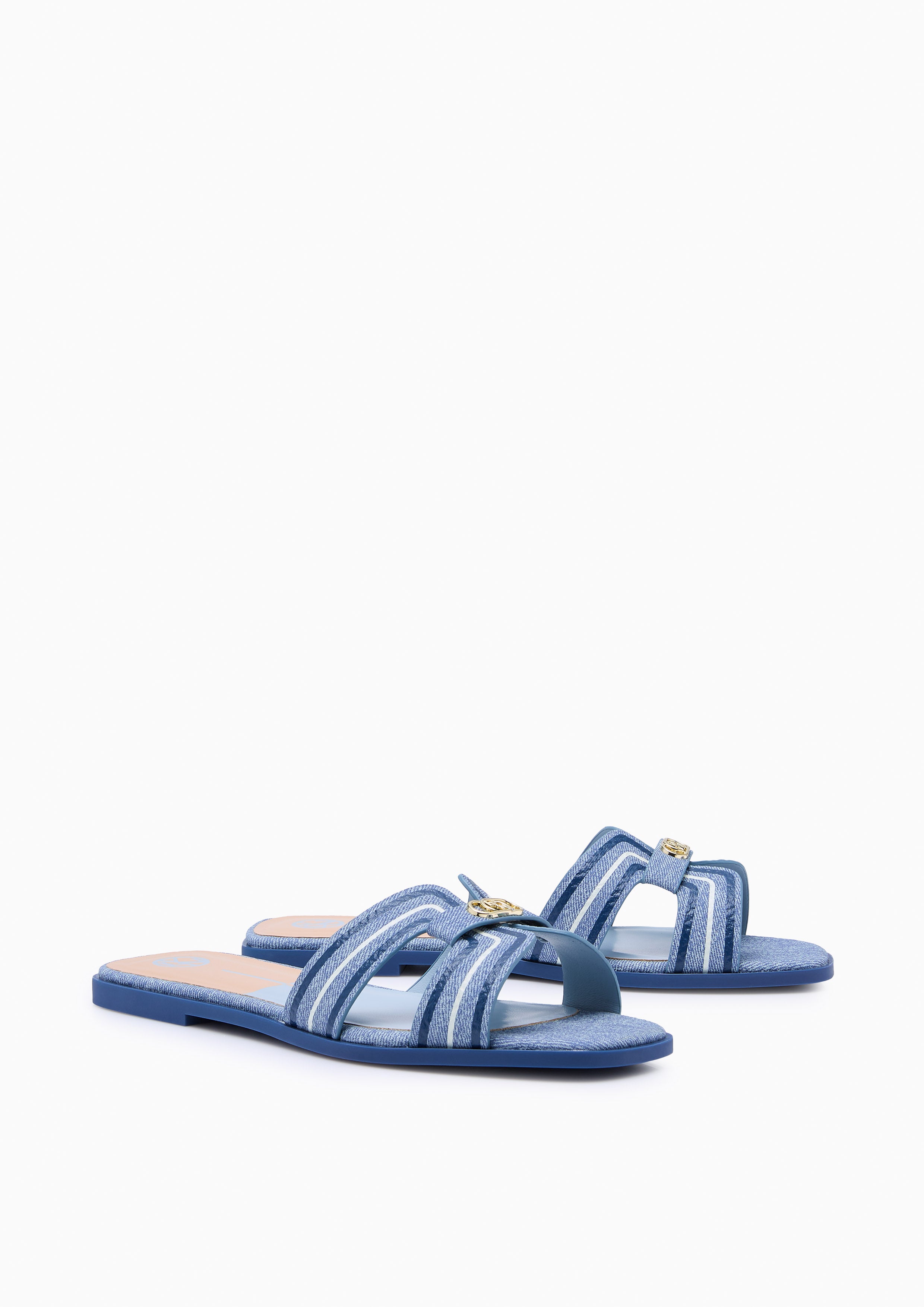 Hey Stripe Slip-On Sandals Blue