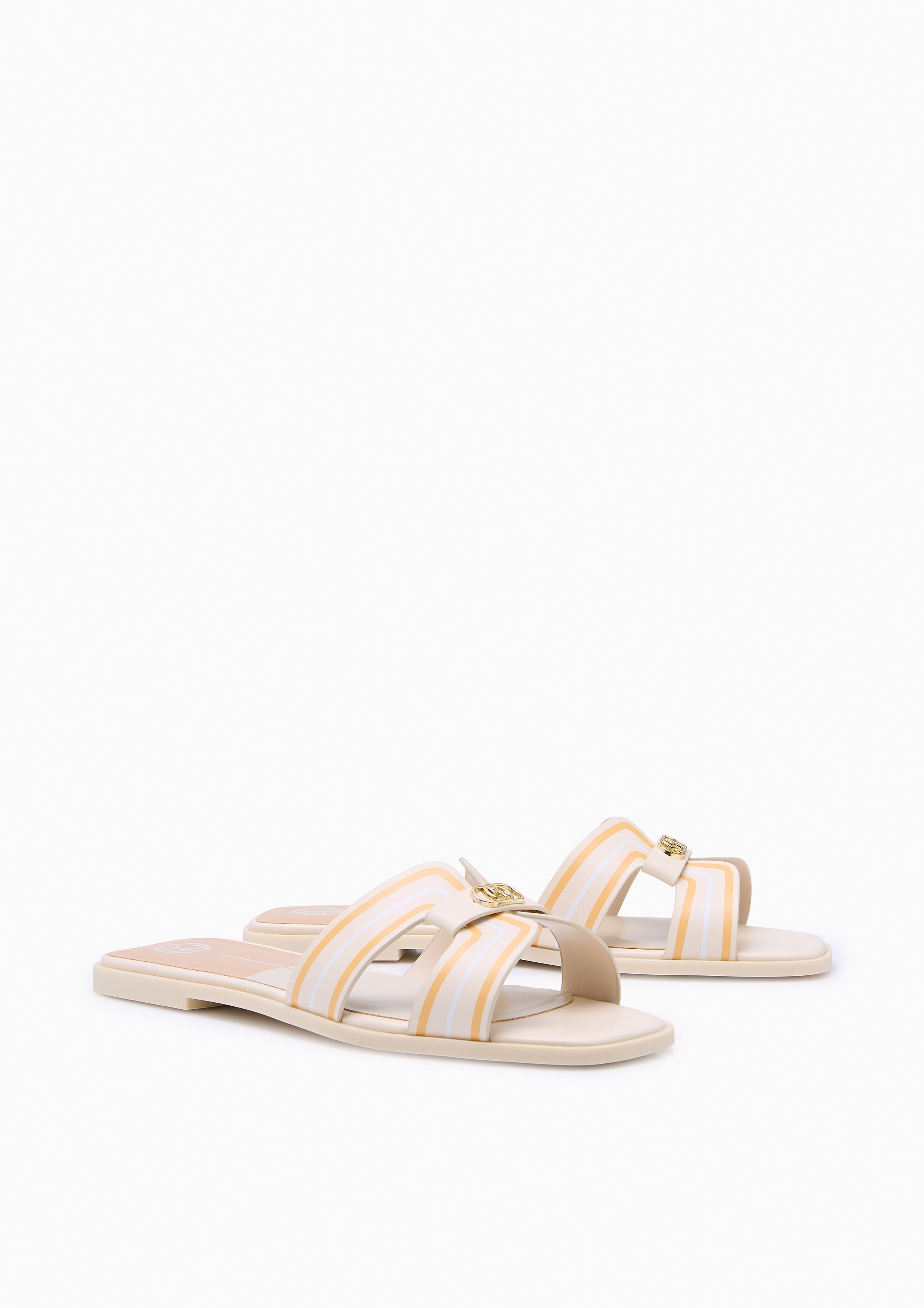 Hey Stripe Slip-On Sandals Yellow