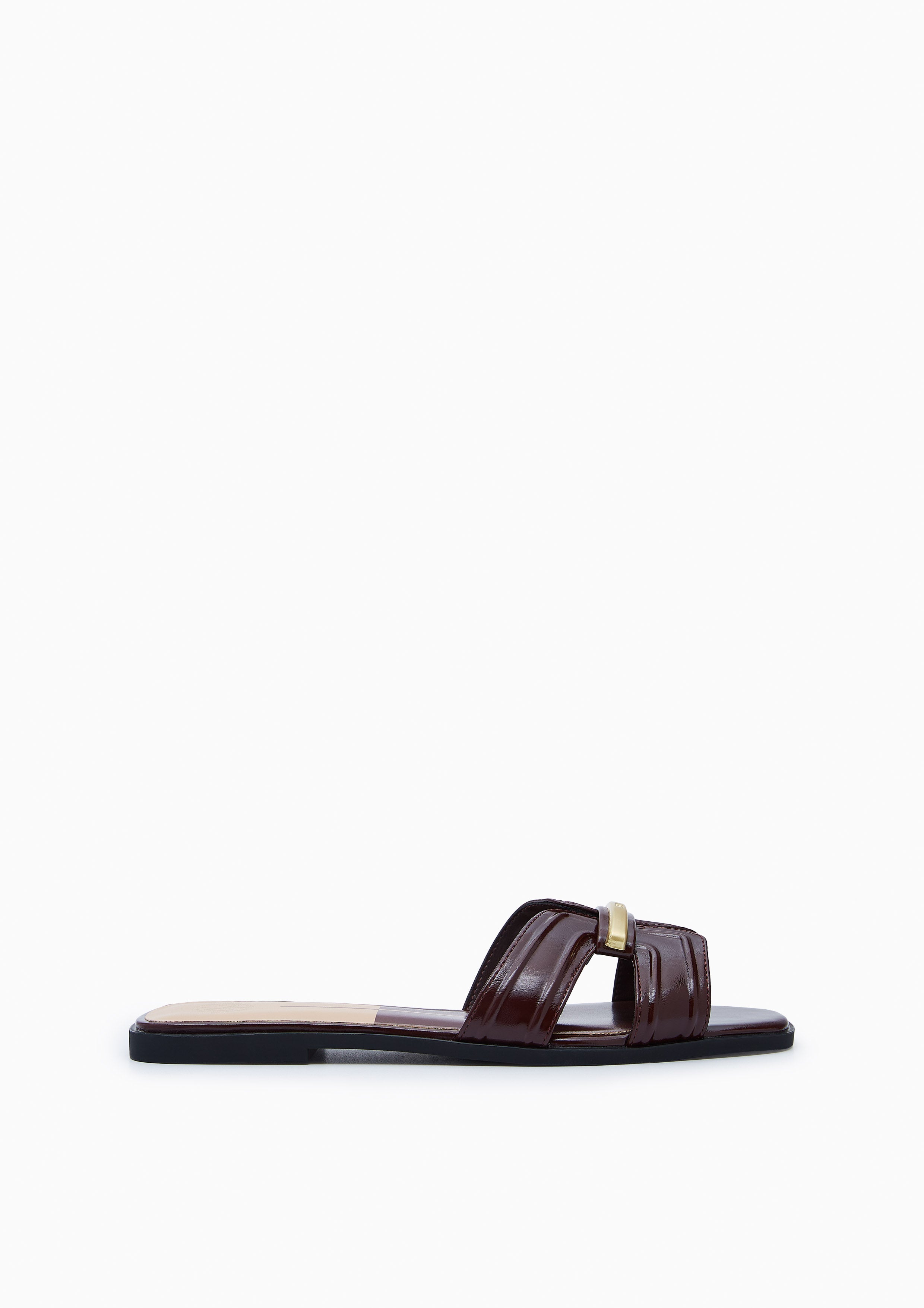 Hey Minimal Flat Sandals Dark Red