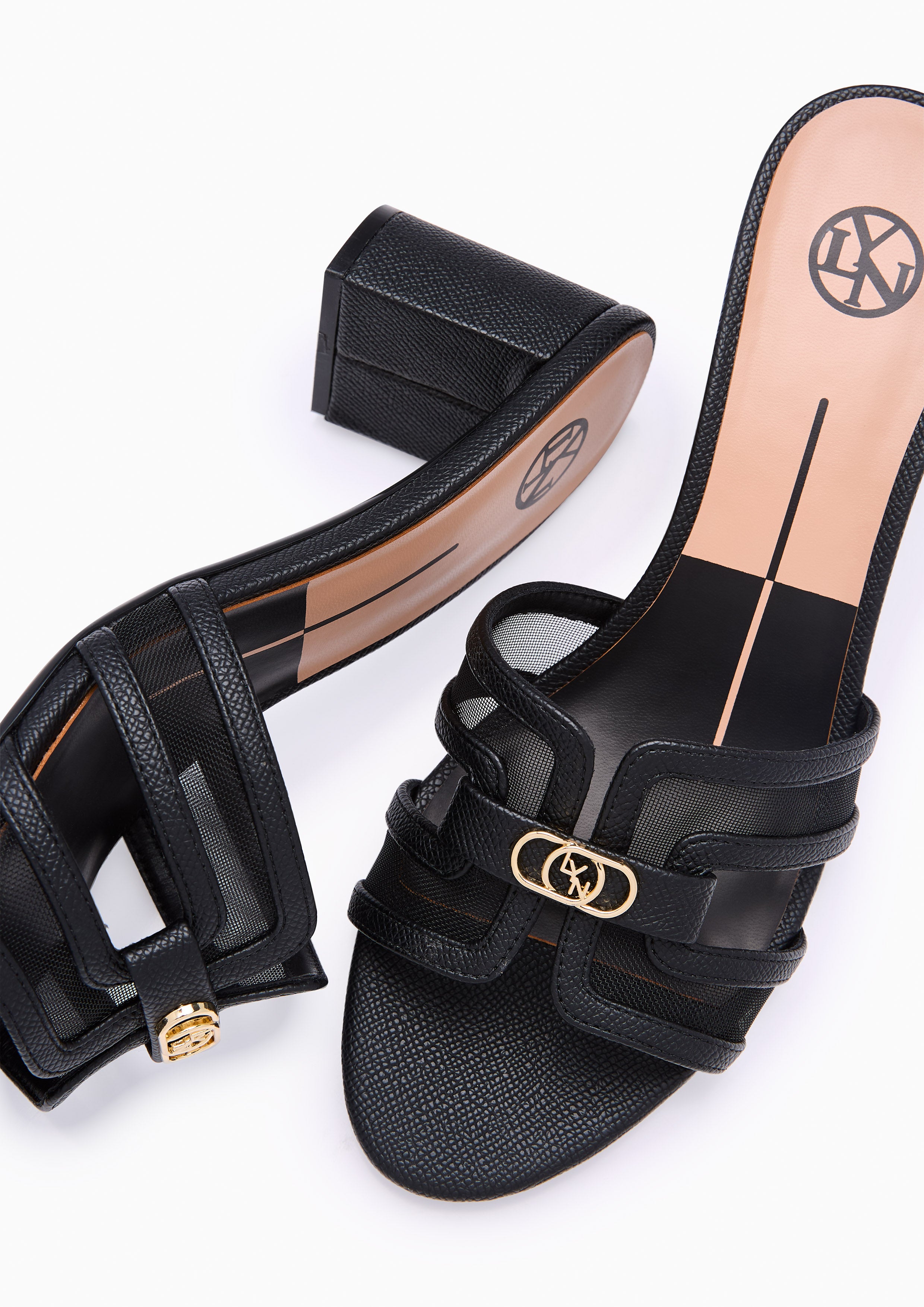 Hey Mid Sheer Mules Black