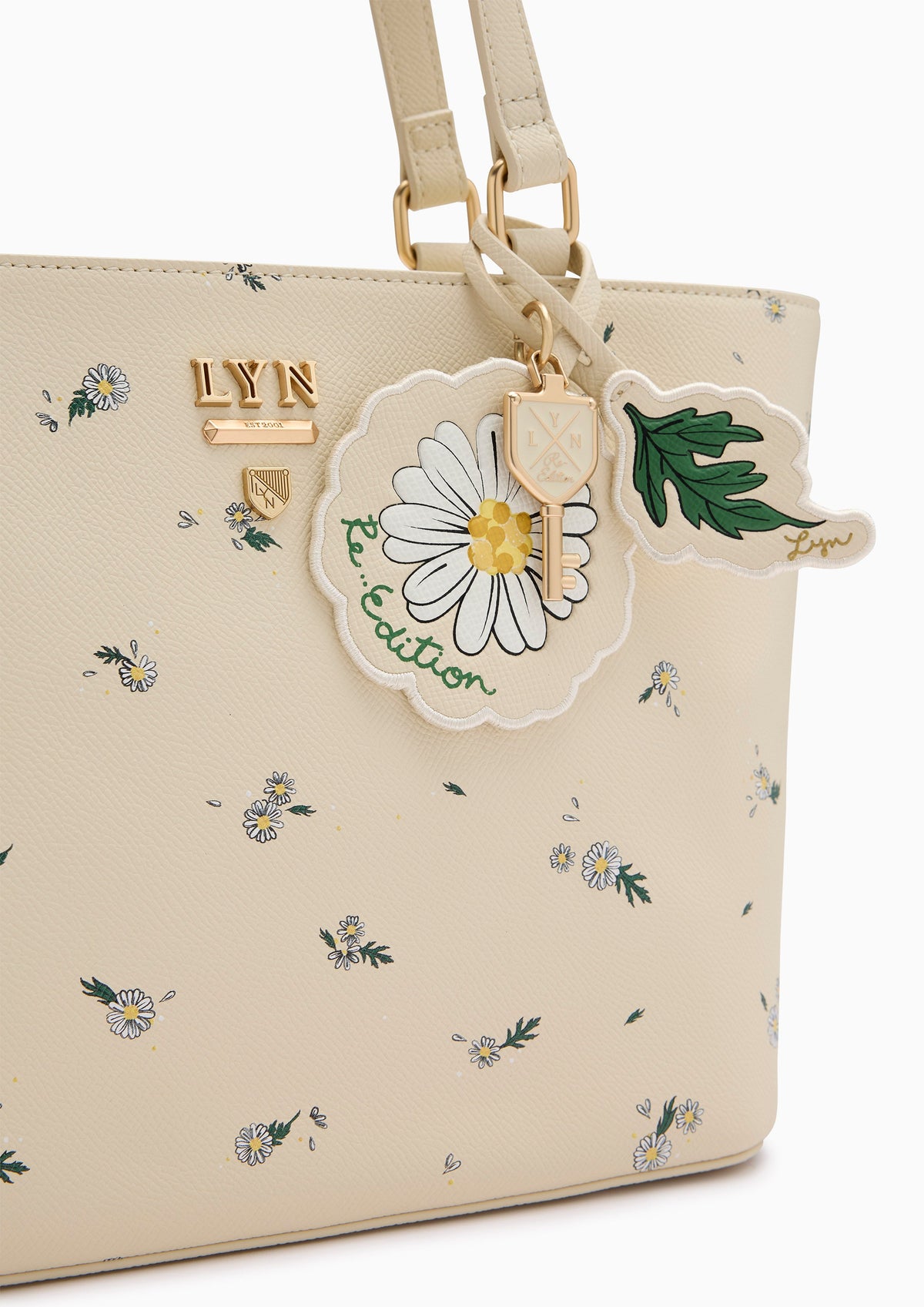 Re-Edit Daisy Carina M Tote Bag Light Printed Yellow