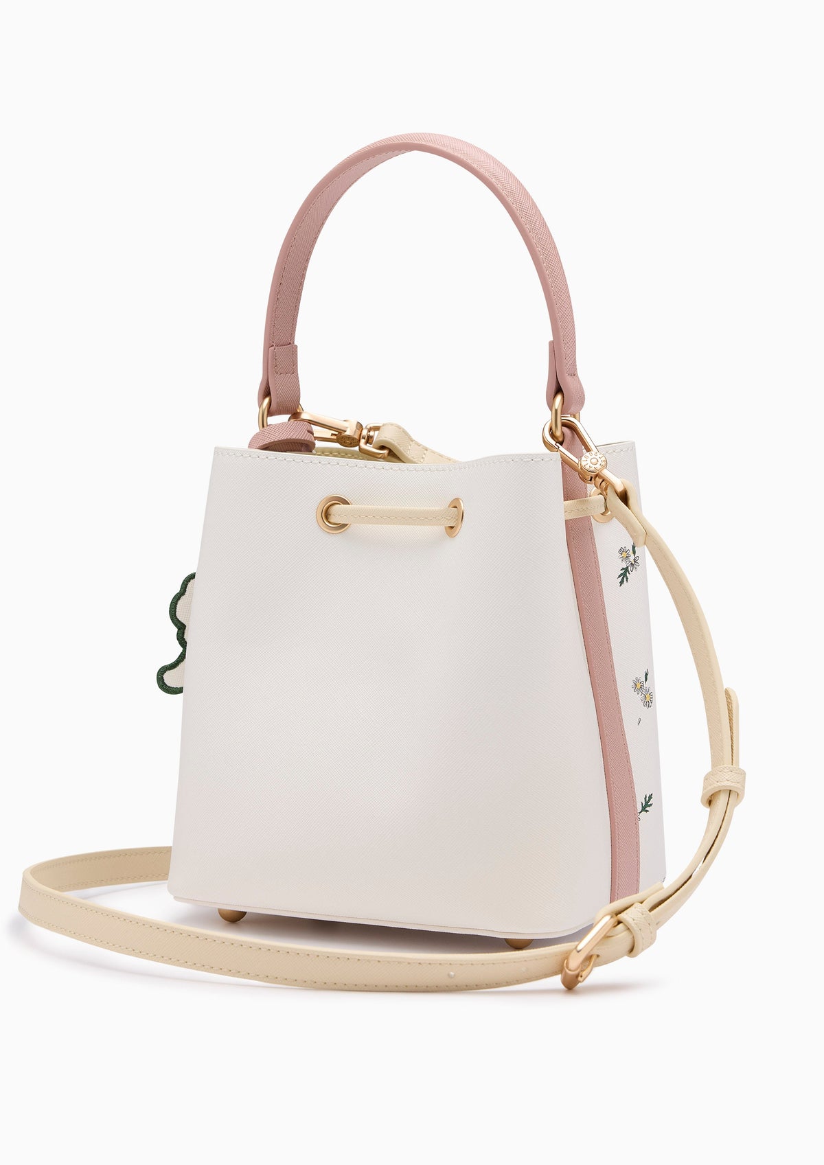 Re-Edit Daisy Carina S Bucket Bag Light Printed Yellow