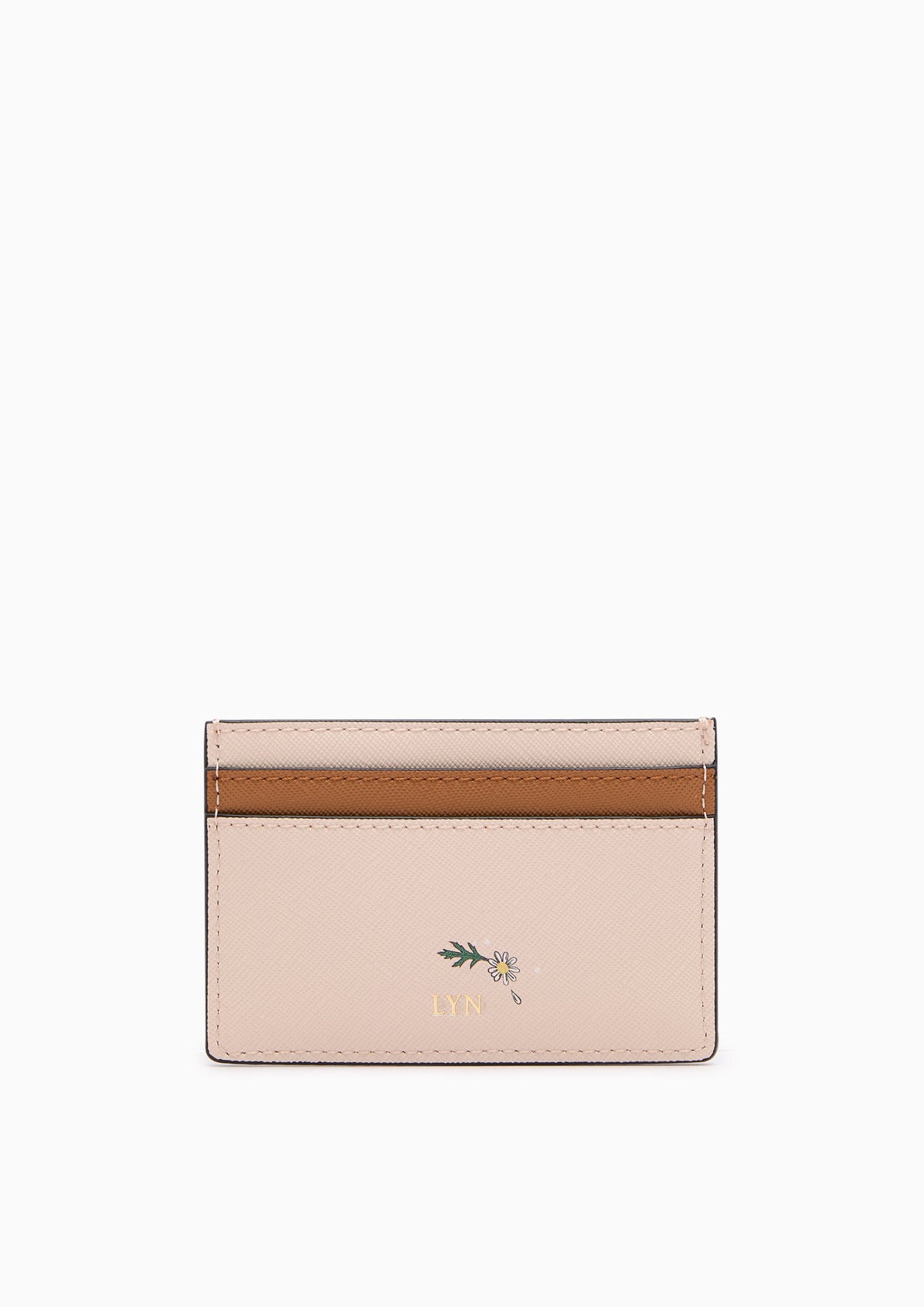 Re-Edit Daisy Card Holder Printed Beige