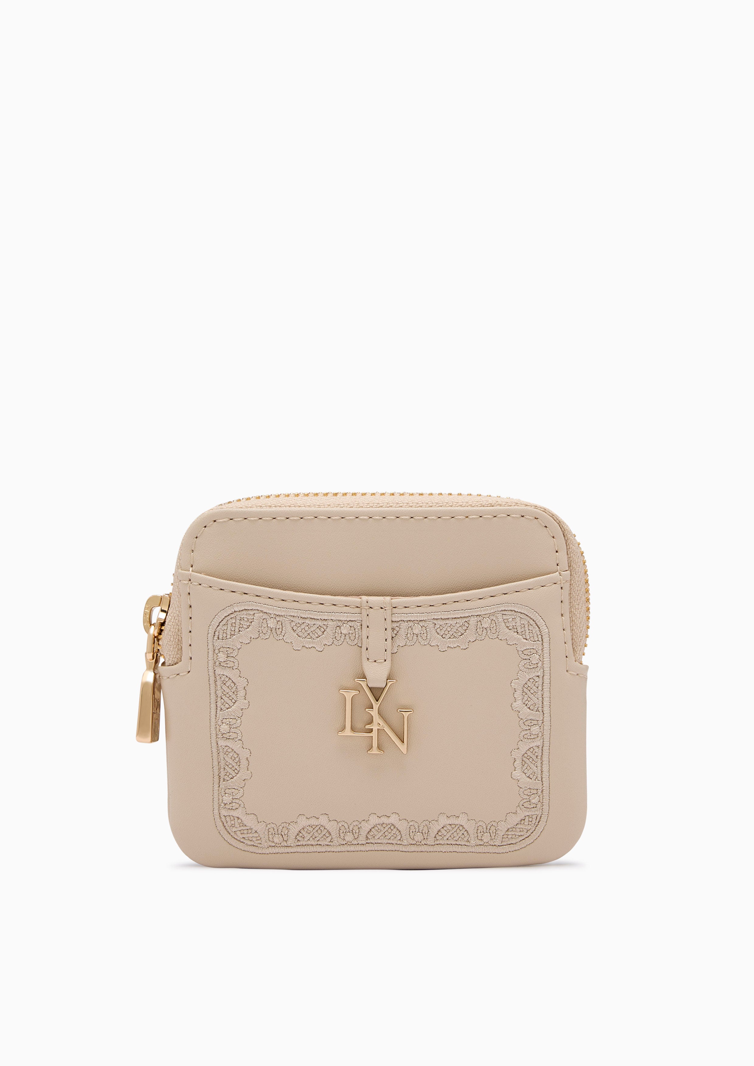 Wimsy Coin Zip Wallet Beige