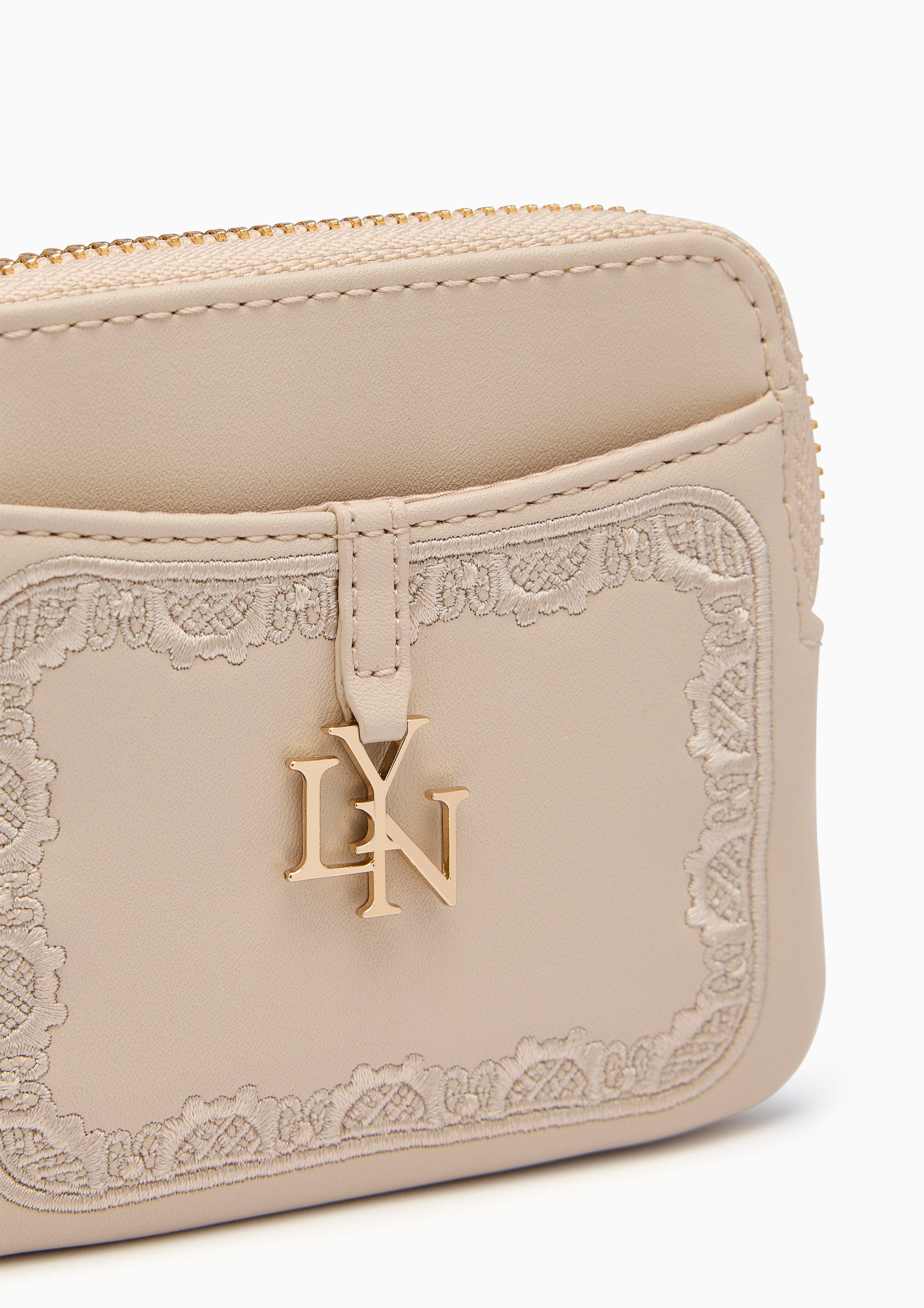 Wimsy Coin Zip Wallet Beige