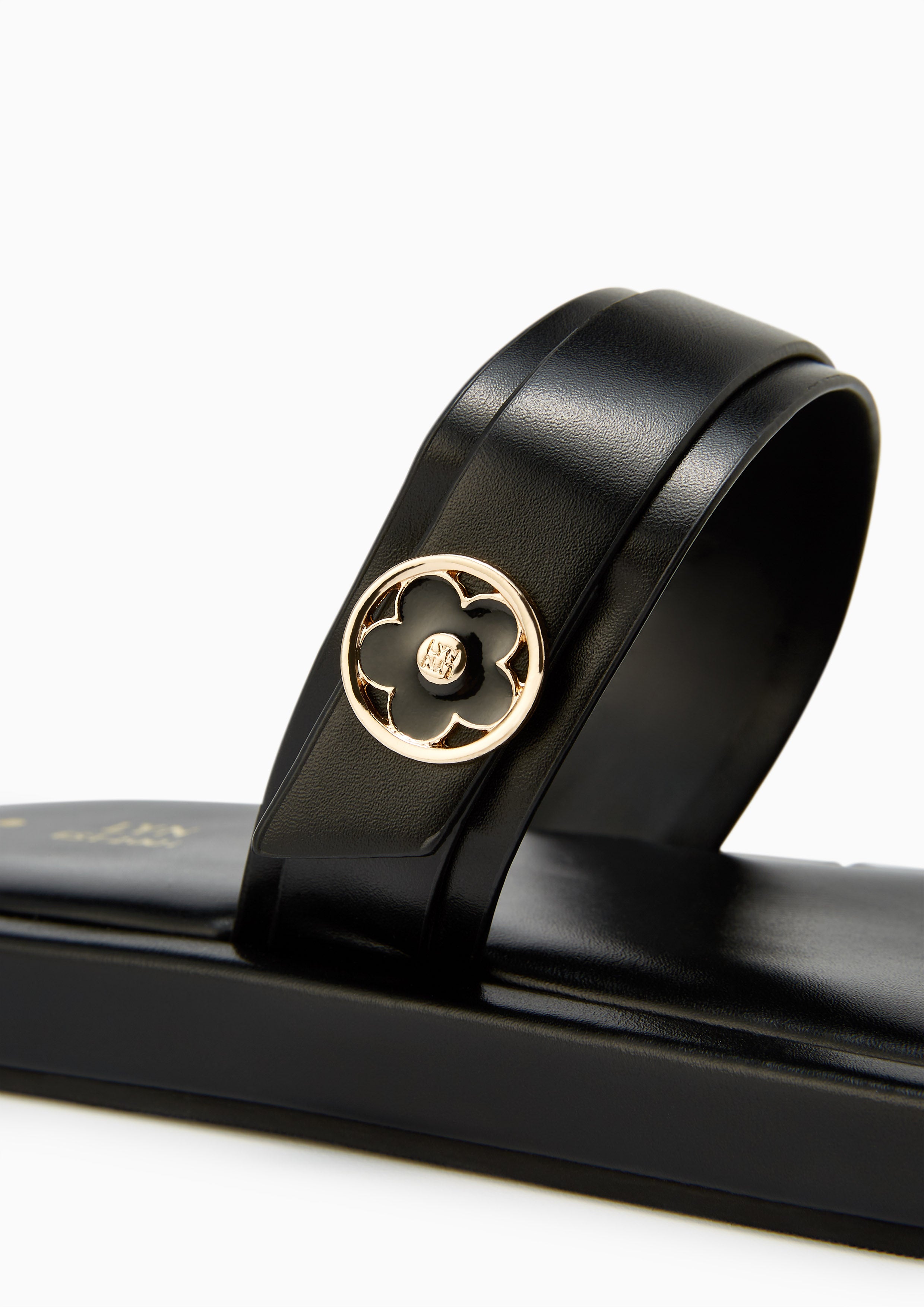 Blossom Flat Sandals Black