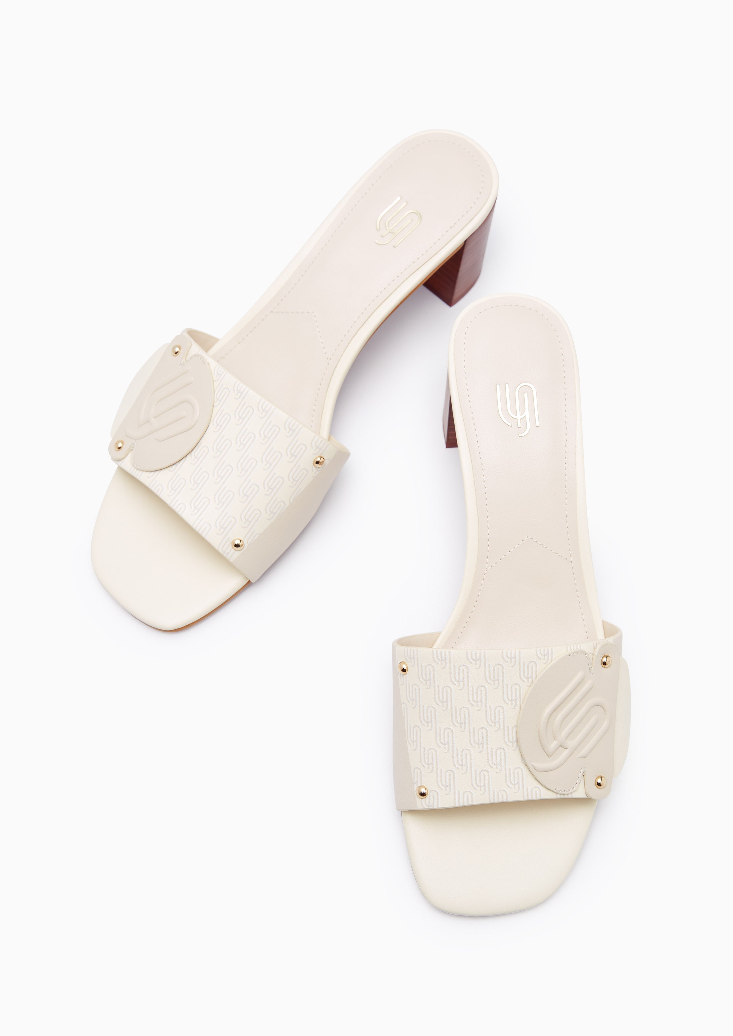 Lynabell Mid Infinite Heeled Sandals Ivory